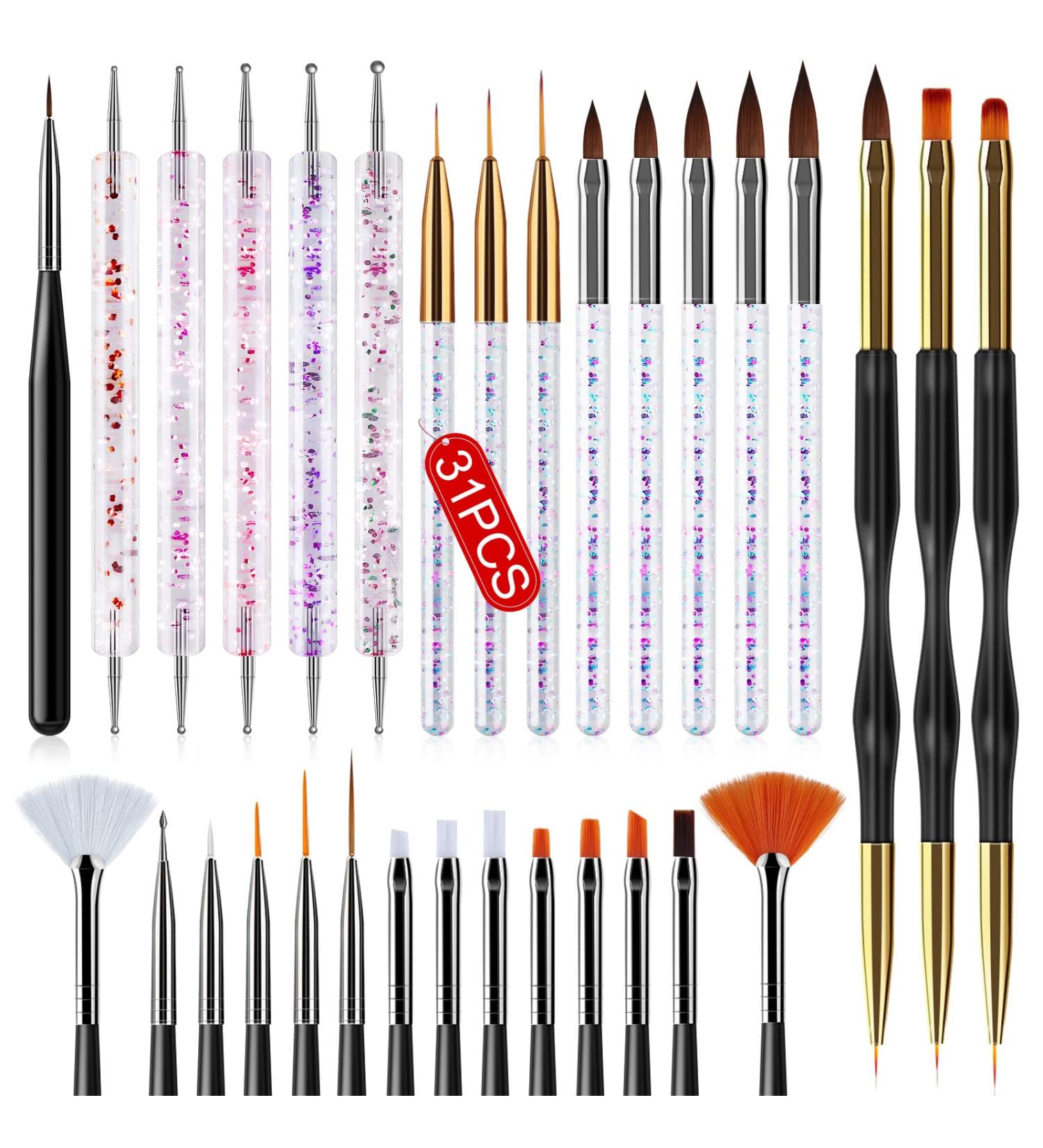 Saviland 31PCS Nail Art Brushes Set - Professional Nail Design Kit for Salon Quality Manicures at Home - Buy Online on SooperMarket.com