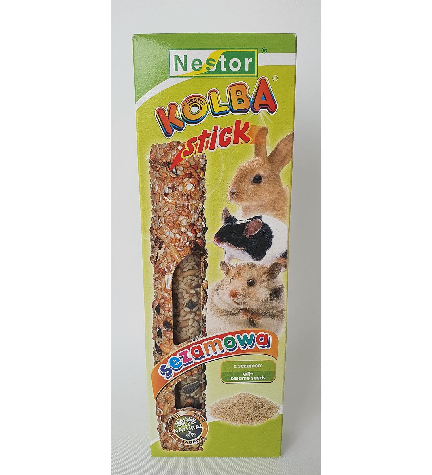 Double Pack 2x Hamster Rabbits Sticks Food SESAME SEEDS Flavor 115g Guinea Pig Rat Mouse Gerbil Rodents Animal Pet Vegetable Foods Treats Snacks with Hooks - Buy Online on SooperMarket.com