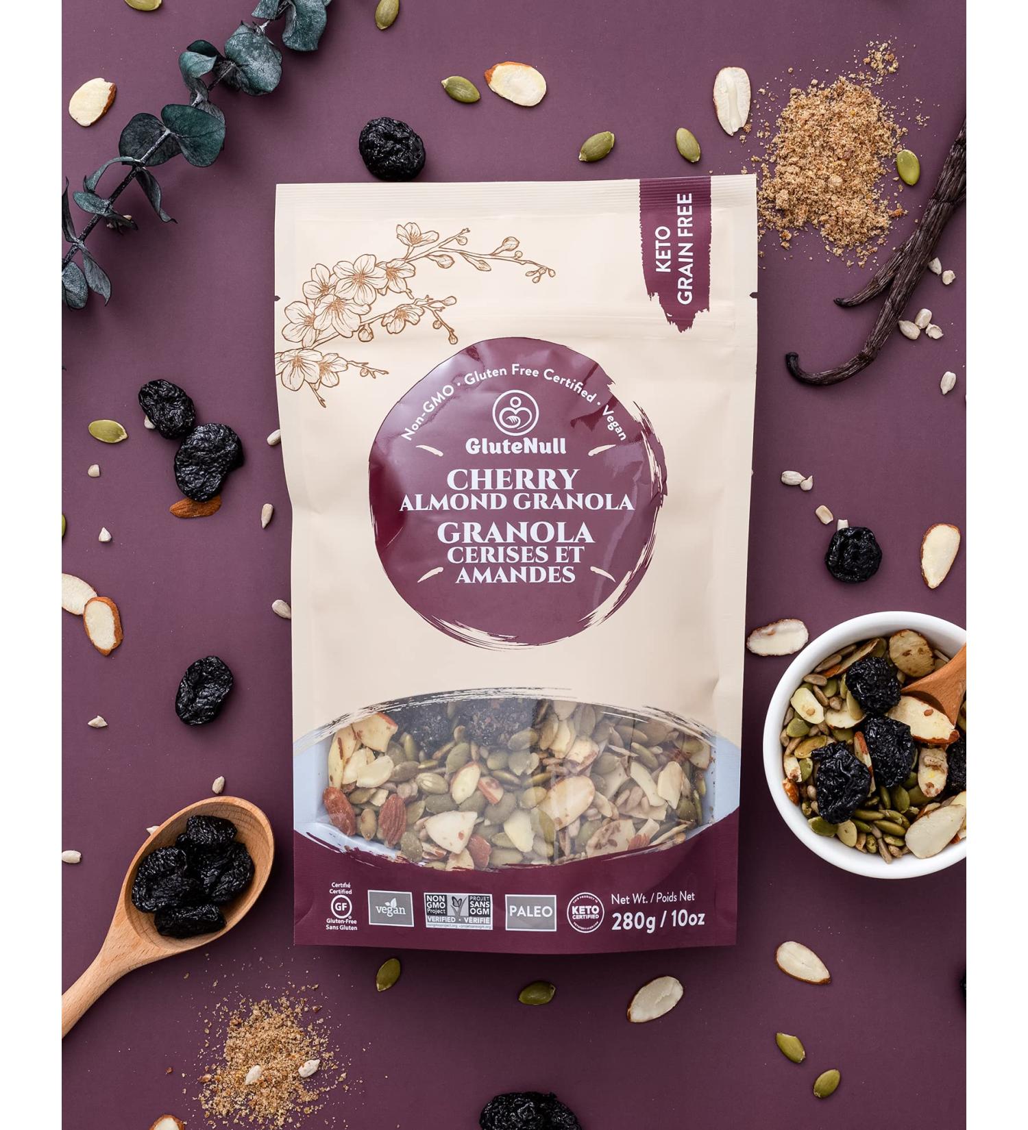 Cherry Almond Granola - Keto Paleo Gluten Free Vegan - 10 Oz | Healthy & Delicious Snack - Buy Online on SooperMarket.com
