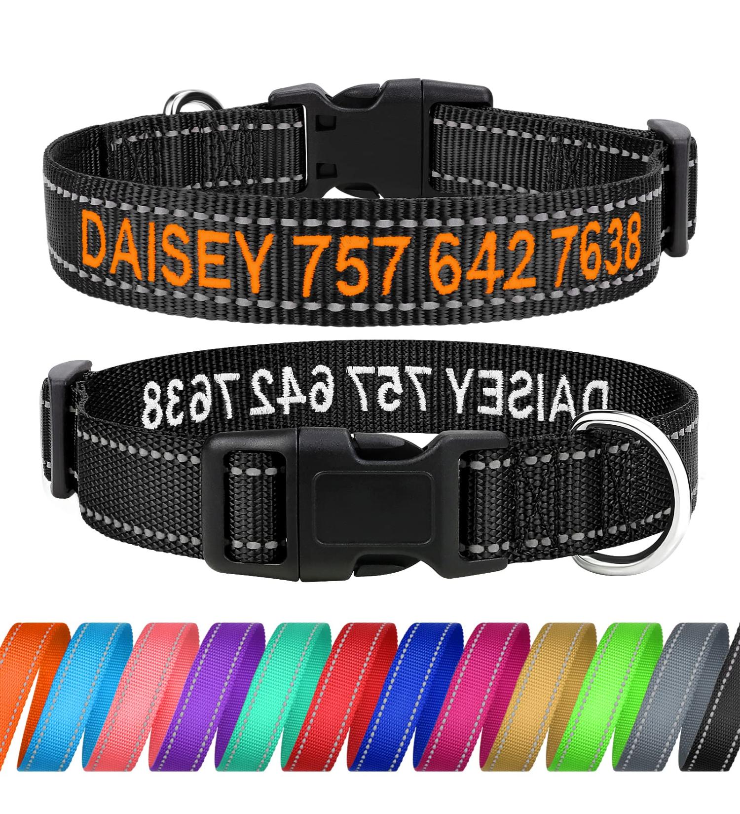 Buy Tagme Personalized Dog Collar for Small Dogs | Embroidered Reflective Nylon with Pet Name & Phone Number - Black XS (1 Pack) - Buy Online on SooperMarket.com