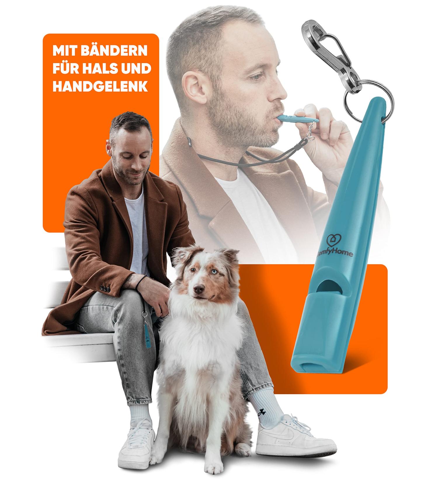 Qomfy Home Dog Pipe with Bracelet & Collar (Blue) - Ideal Recall Training & Educational Aid for Dogs - High-Quality Dog Whistle - Buy Online on SooperMarket.com