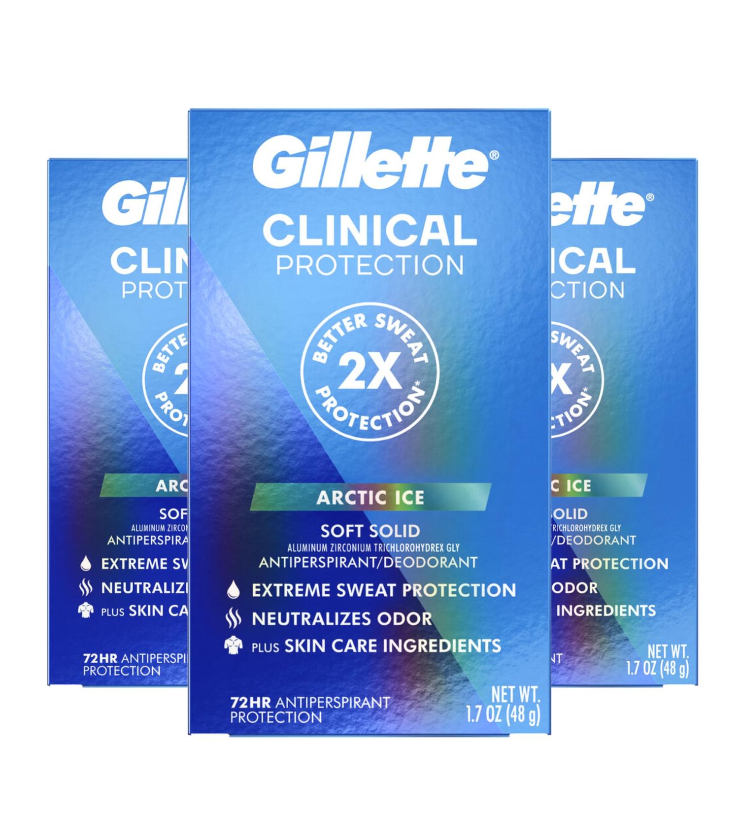 Gillette Clinical Antiperspirant and Dedorant for Men Arctic Ice 1.7oz (Pack of 3) Artic Ice (Pack of 3) 1.7 Ounce (Pack of 3) - Buy Online on SooperMarket.com