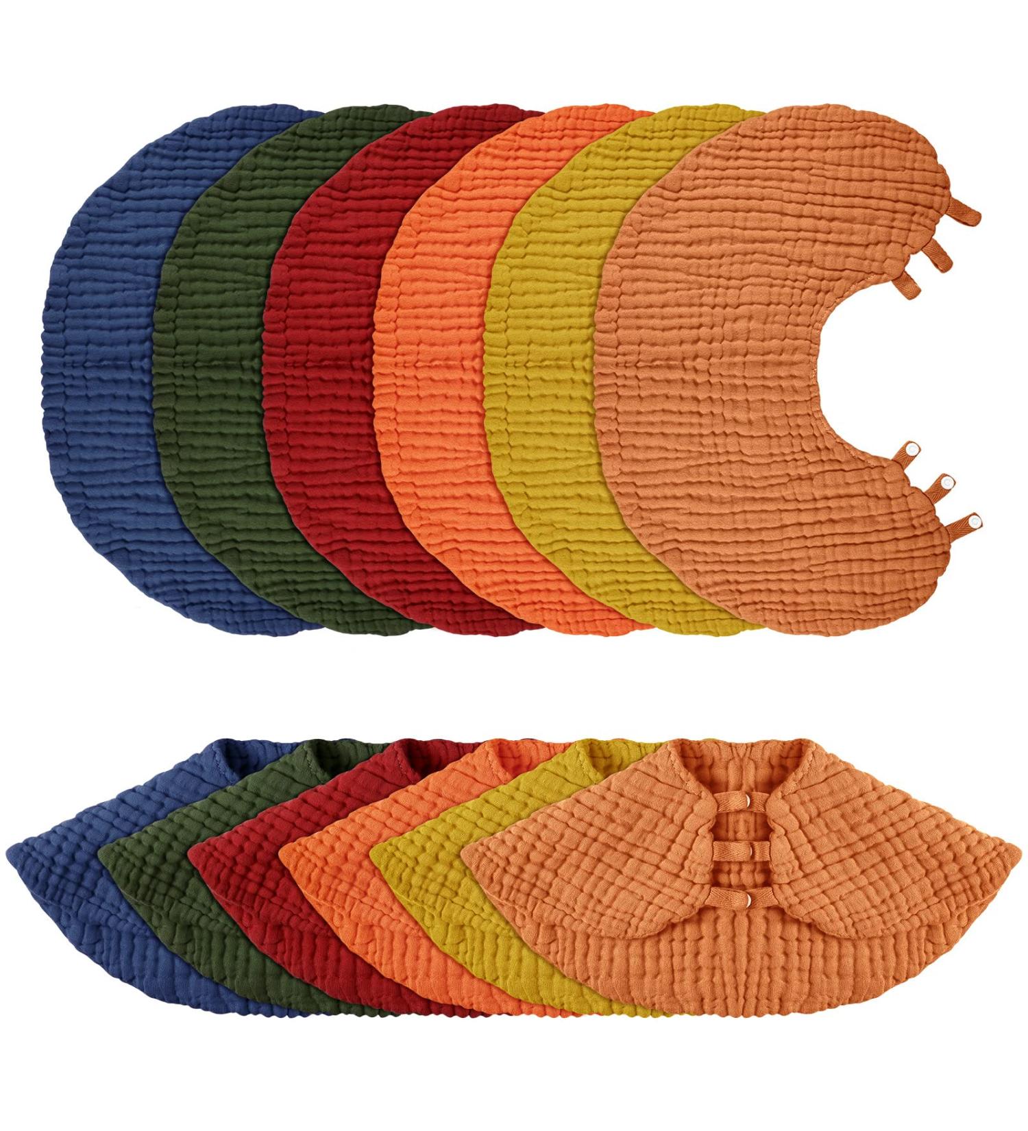 Large 20 x 10 Inch Muslin Baby Bibs & Burp Cloths Set - 6 Pack Multi-Color Washcloths for Boys & Girls - Absorbent Layers & Soft Muslin Face Towels (Chic Color) - Buy Online on SooperMarket.com