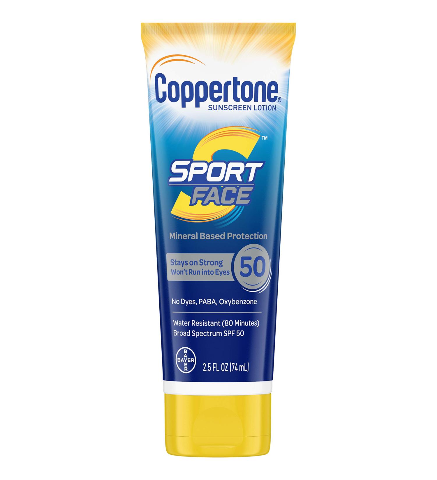 Coppertone Sport Face Sunscreen Lotion SPF 50 - 2.5 fl oz | High Protection for Active Lifestyles - Buy Online on SooperMarket.com