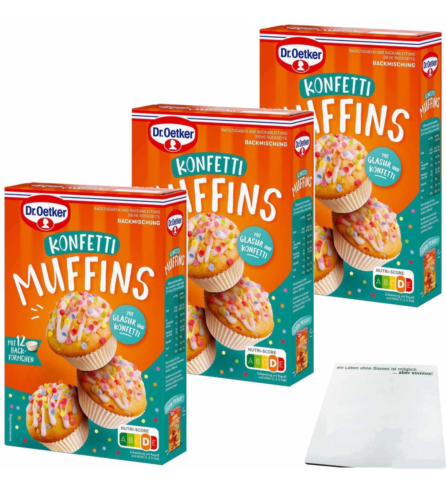 Dr. Oetker Colorful Confetti Muffins Baking Mix 3-Pack (3x325g) with Cups & Icing - International Shipping Available - Buy Online on SooperMarket.com