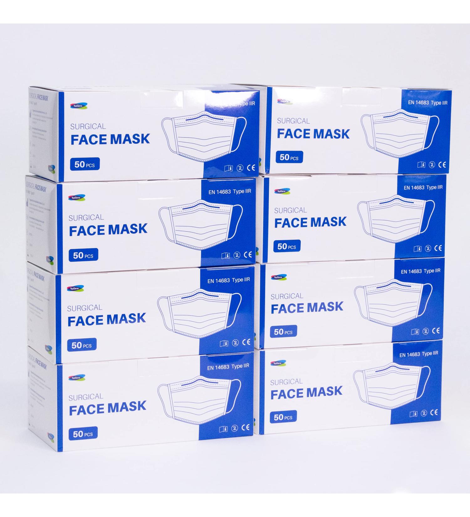 Show-me Type IIR fluid resistant surgical Face Masks Disposable Face Masks For Everyday Use Essential Face Mask For Bacterial protection Pack of 400 Colour - White One Size 8 count (Pack of 50) - Buy Online on SooperMarket.com
