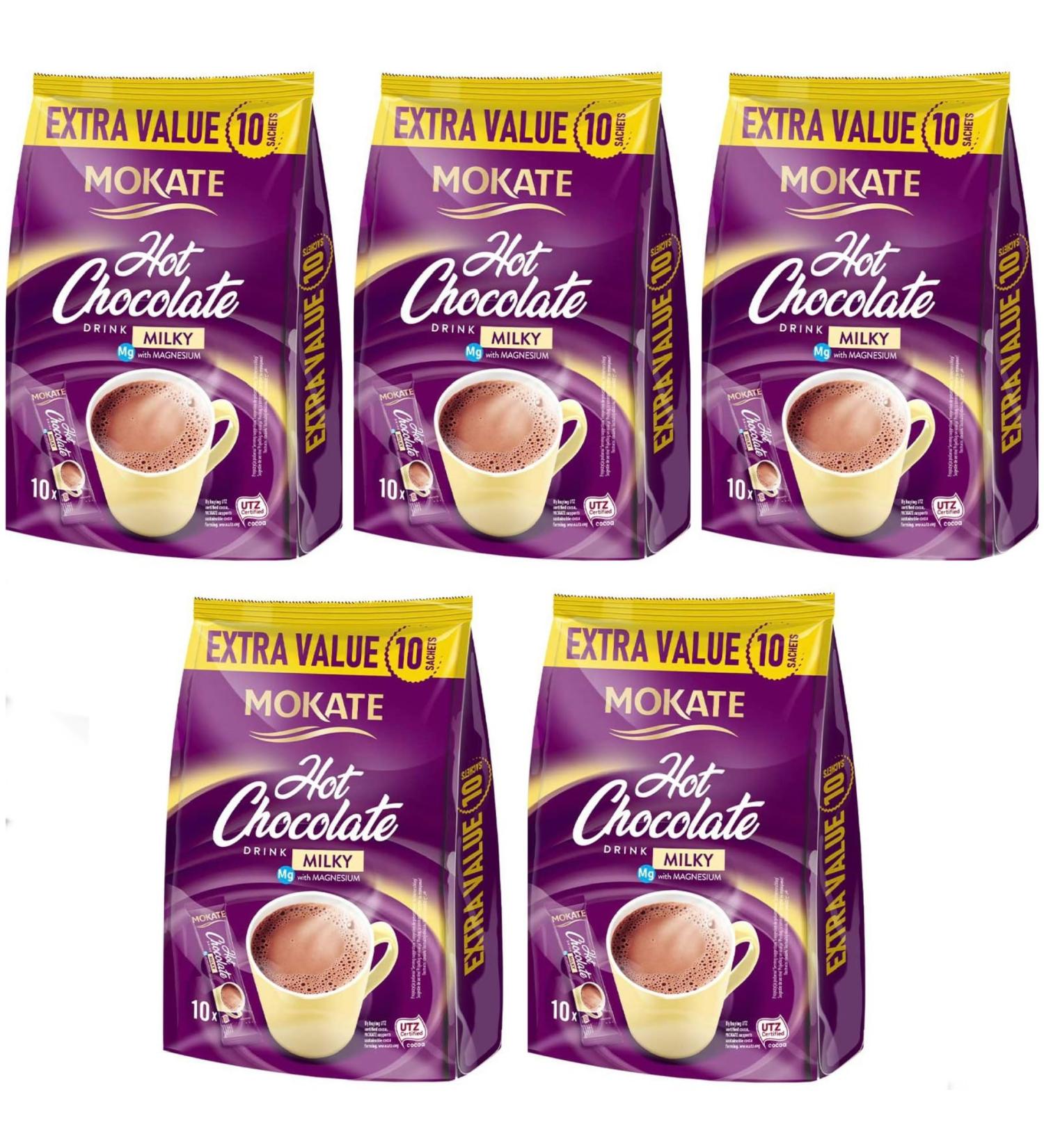 Mokate Instant Hot Chocolate Drink Milky 5x10 Sachets 180g - Buy Online on SooperMarket.com