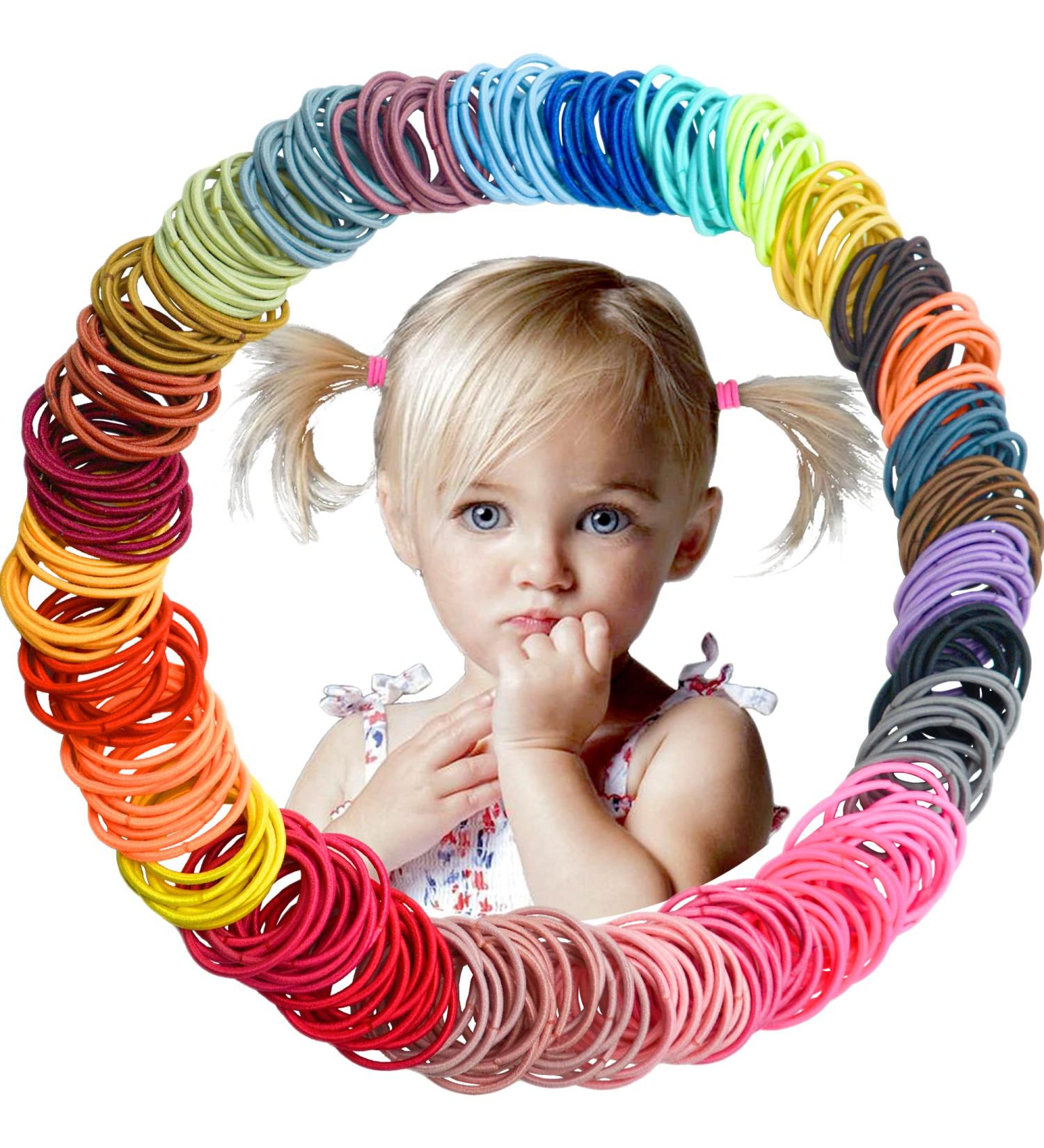 JOYOYO 240 Pcs Baby Hair Bands - 24 Colors Elastic Solid Color Girls Hair Bands - No Damage Rubber Bands for Thin Hair - Ponytail Decoration Fixer - Hair Accessories (Pack of 1) - Buy Online on SooperMarket.com