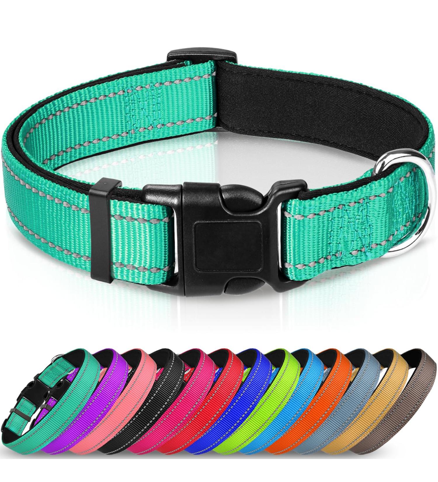 Joytale Reflective Dog Collar for Medium Dogs Turquoise M Pack of 1 | Durable & Stylish - Buy Online on SooperMarket.com