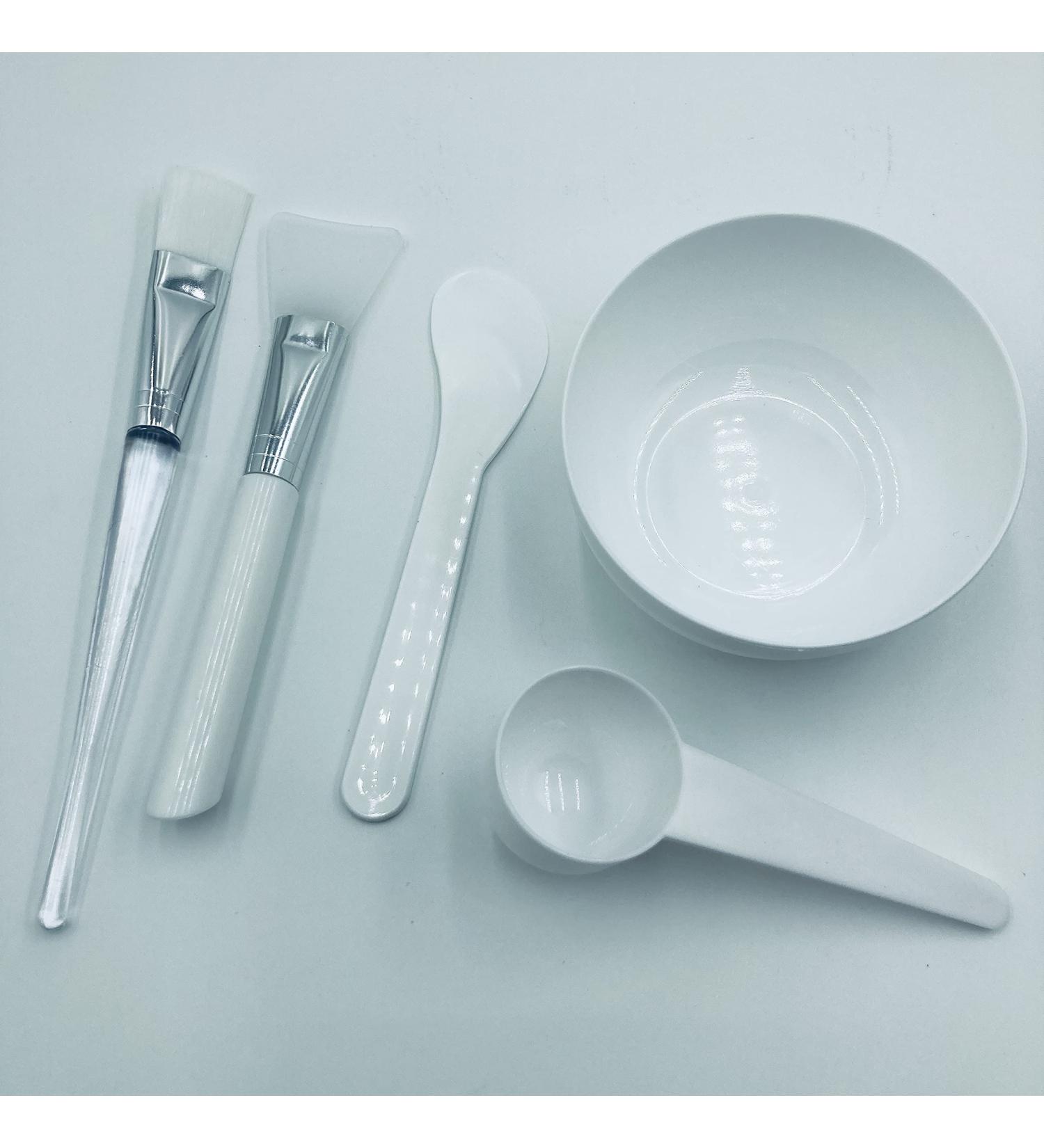 Face Mask Mixing Bowl Set - 5 in 1 DIY Facemask Mixing Tool Kit with Spatula & Brush - Buy Online on SooperMarket.com