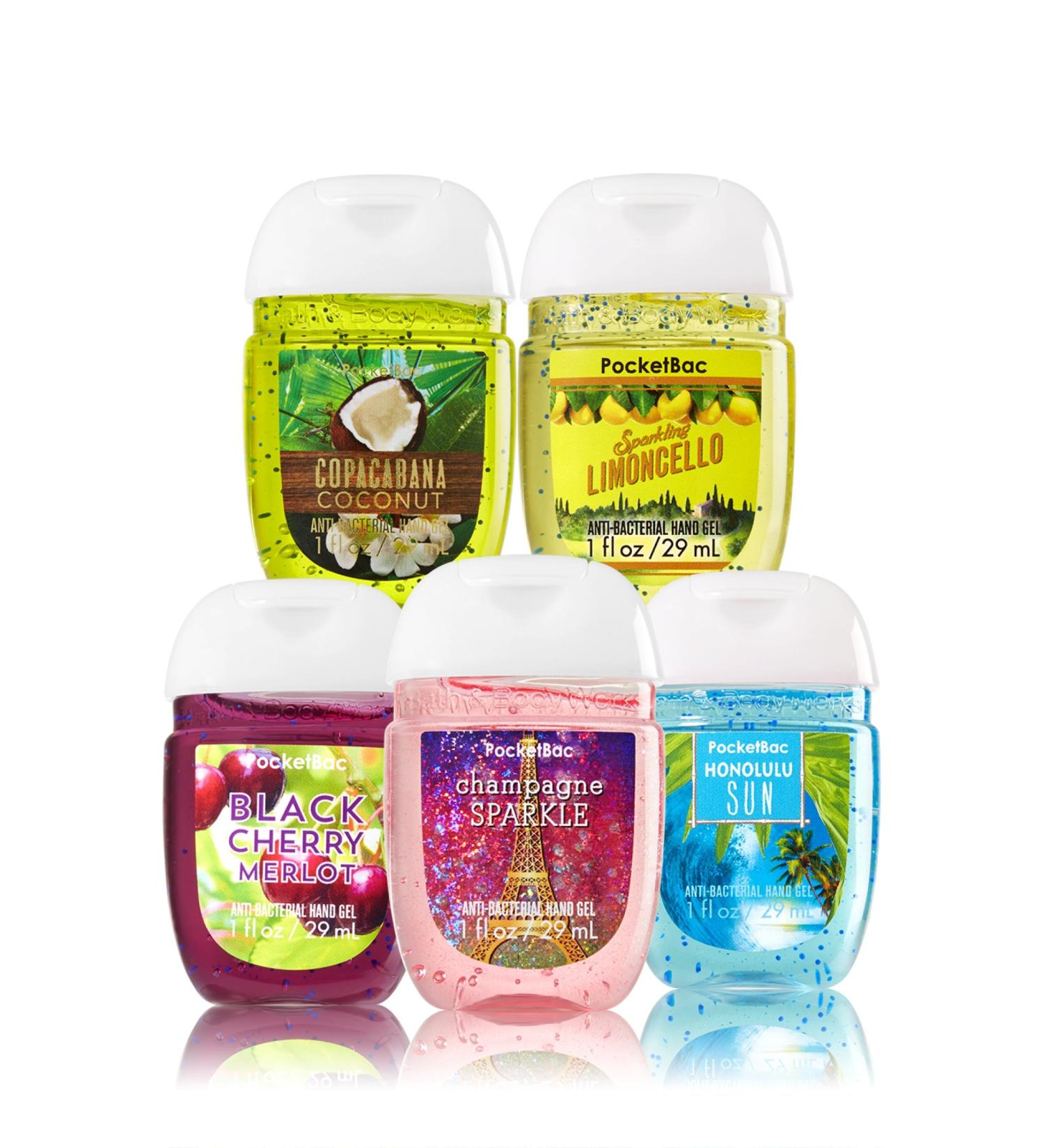 Bath and Body Works Anti-Bacterial Hand Gel 5-Pack PocketBac Sanitizers - Assorted Scents - 1 fl oz - Buy Online on SooperMarket.com