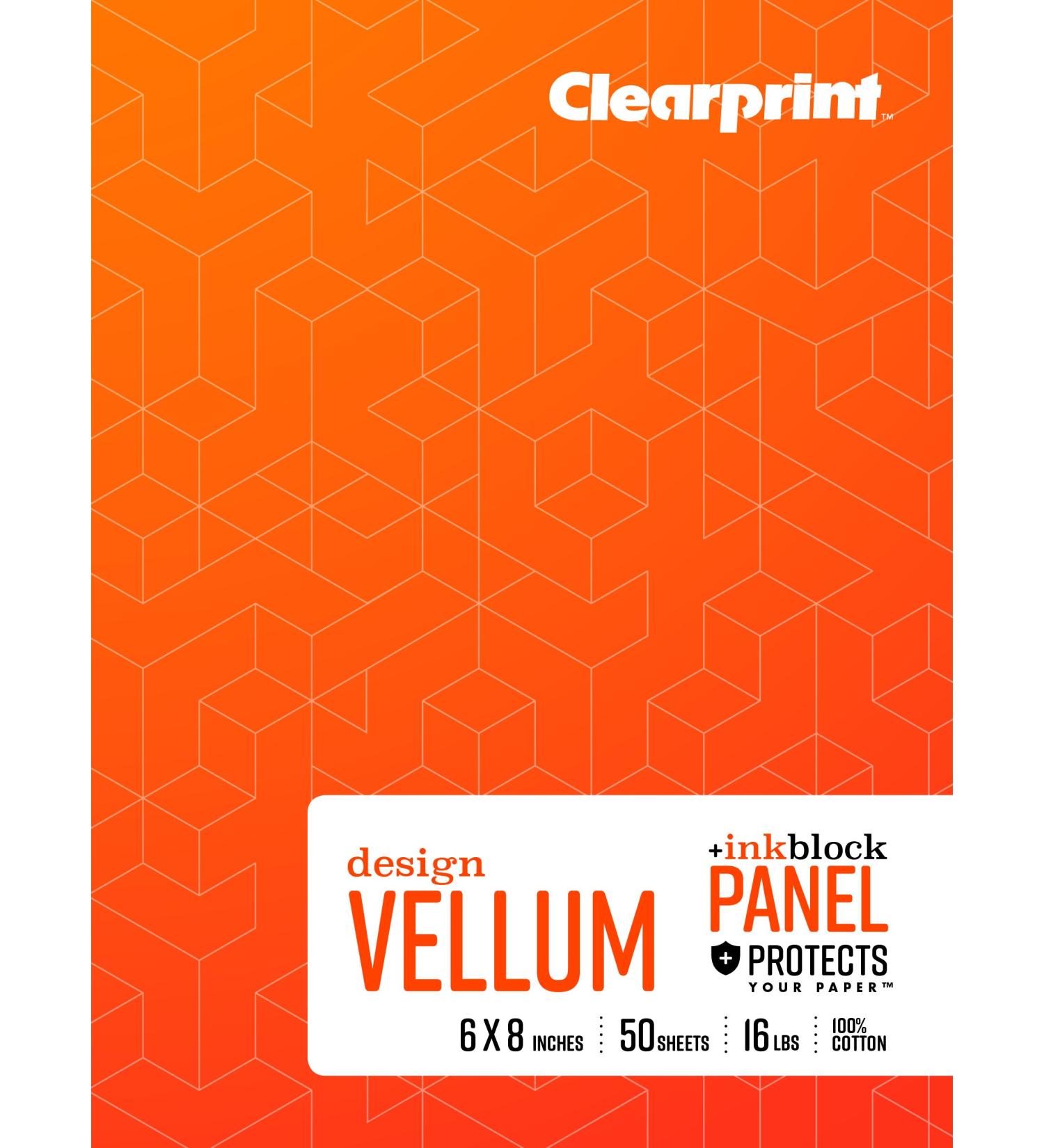 Clearprint Vellum Field Book with Ink Block Panel  6x8 Inches  1000H 100% Cotton  16lb.  60 GSM  50 Translucent White Sheets  1 Each (CVB68P2) - Buy Online on SooperMarket.com
