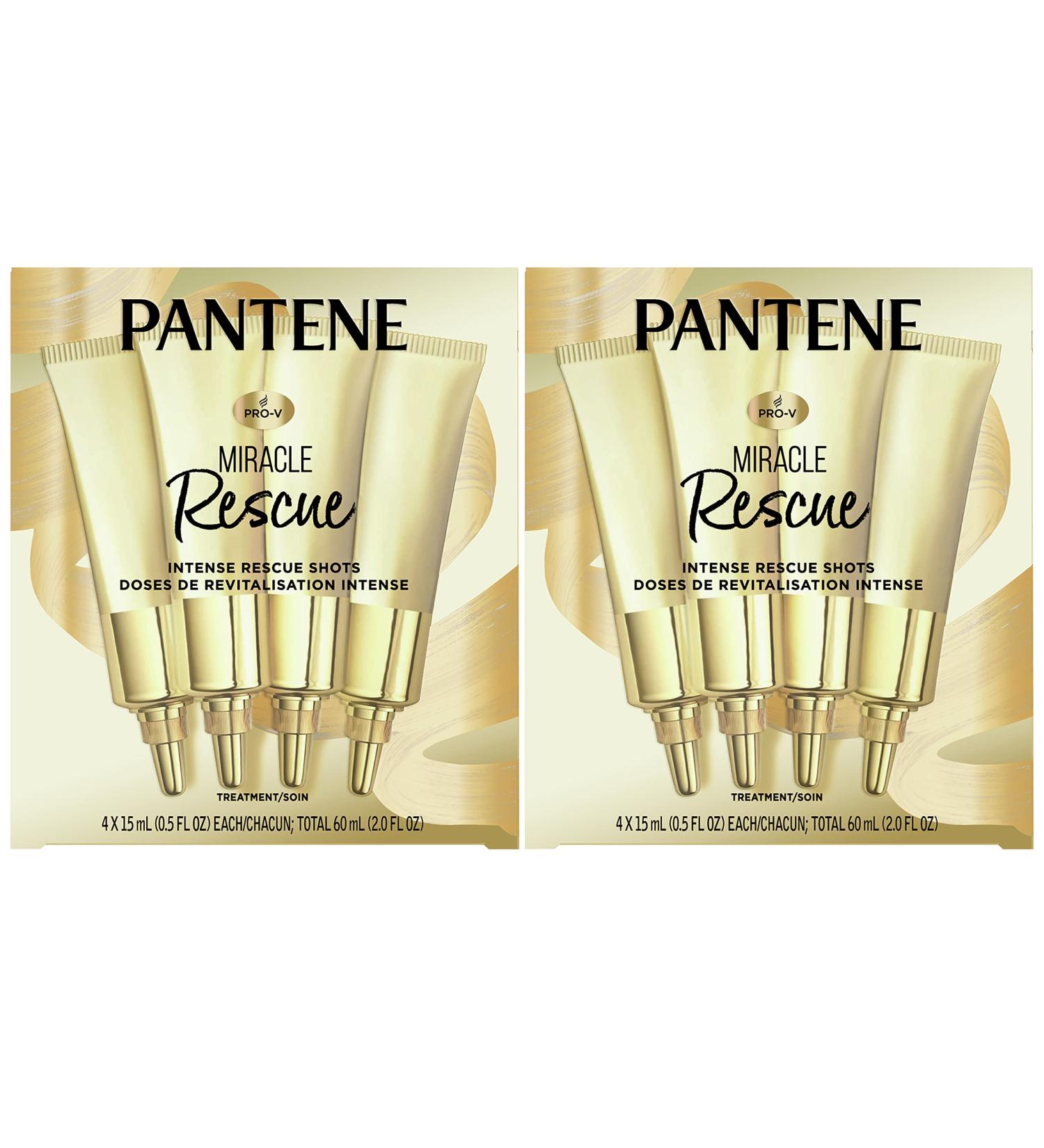 Pantene Hair Mask Miracle Rescue Shots 4 count 0.5 oz Twin Pack - Intensive Repair Treatment for Damaged Hair - Buy Online on SooperMarket.com