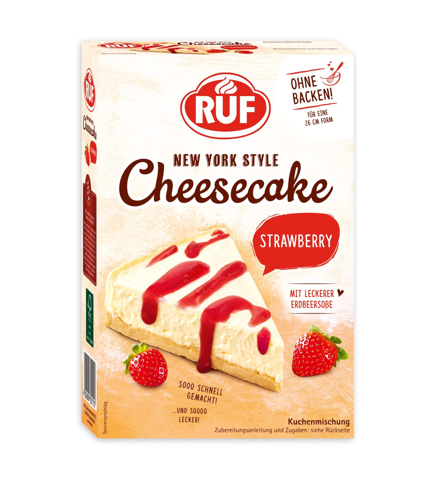 Buy RUF New York Strawberry Cheesecake - No Bake Original 360g - Delicious American Dessert - Buy Online on SooperMarket.com