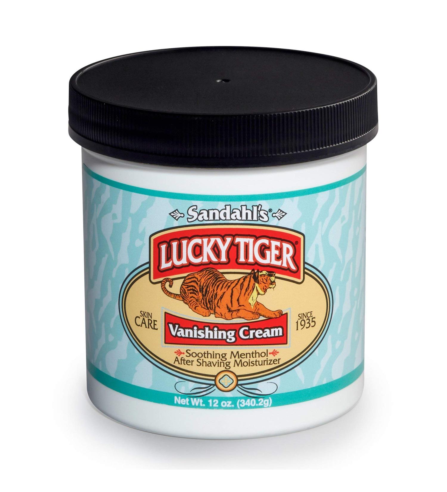Lucky Tiger Vanishing Cream Menthol Mint 12 oz (Pack of 8)