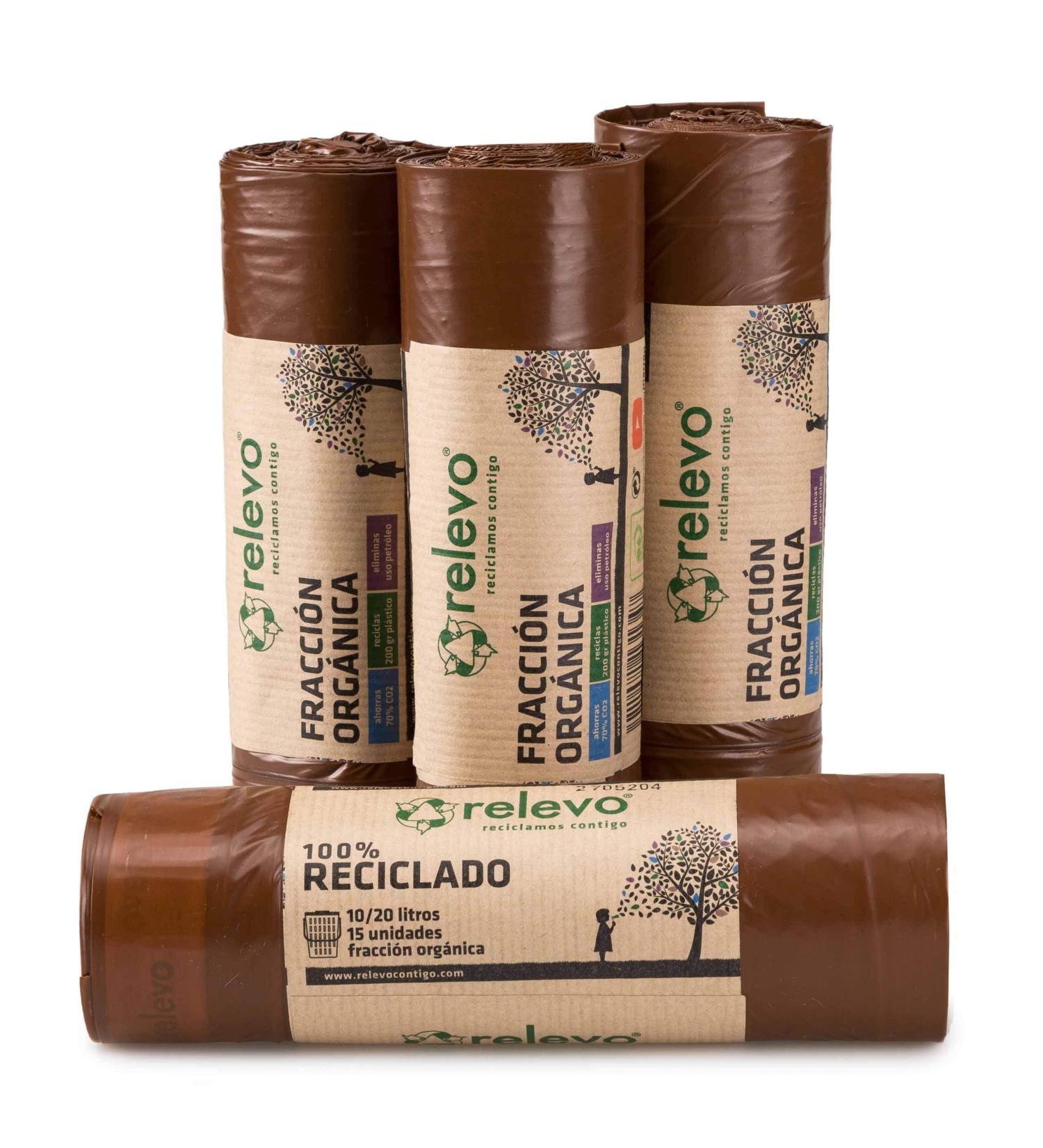 Relevo 60 Pieces 20L Recycled Garbage Bags - Eco-Friendly & Durable | International Shipping - Buy Online on SooperMarket.com