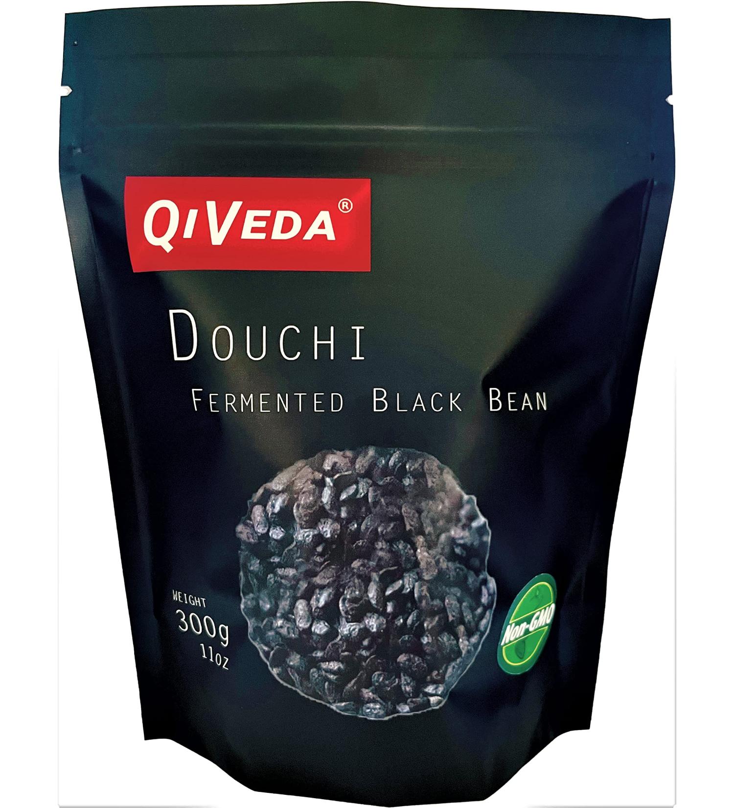QiVeda Chinese Douchi - Premium Fermented Black Beans | 11oz (300g)