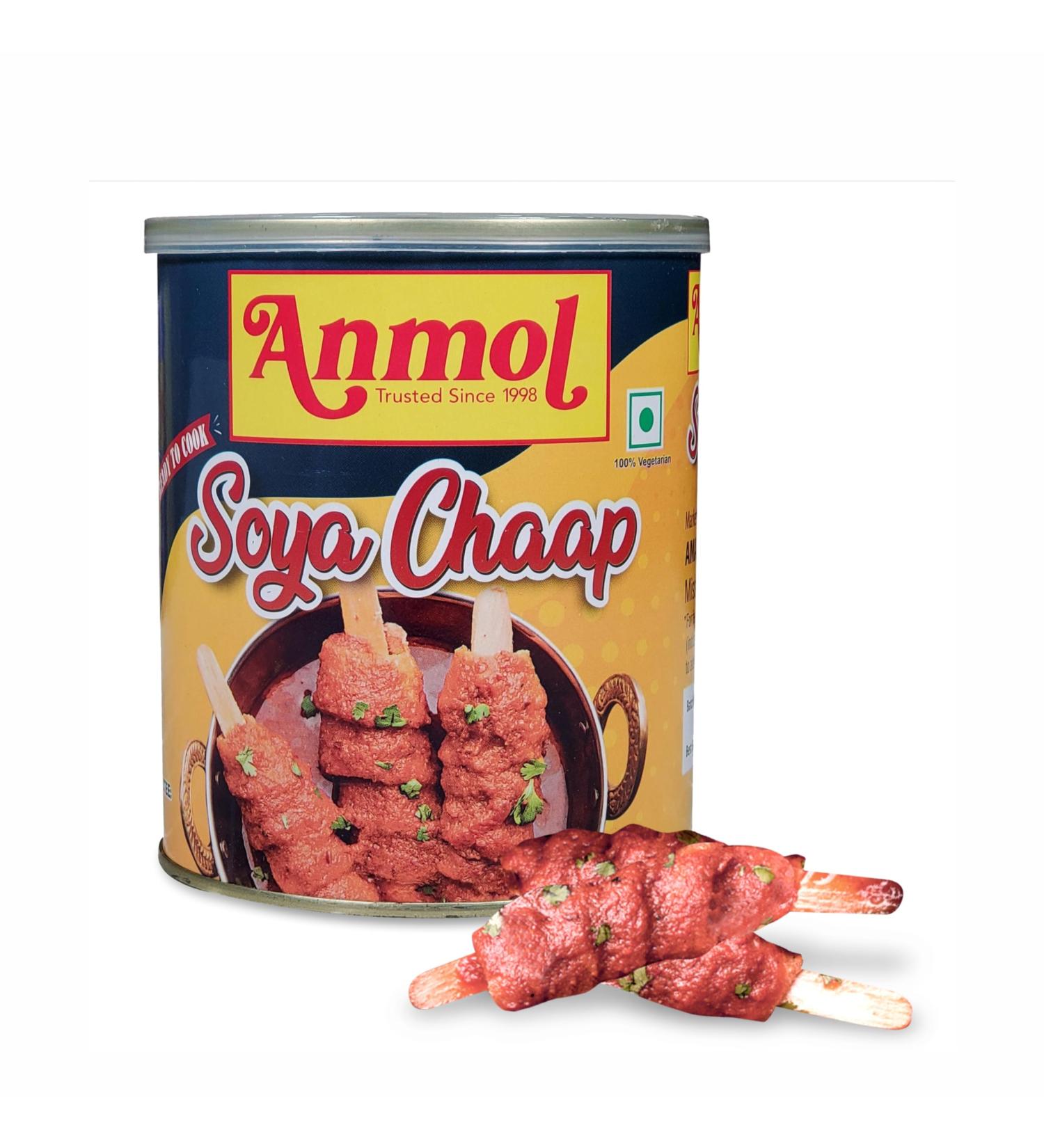 Apna Soya Chaap 850g (1.8 lb) Chunks on Sticks All Natural Vegan Non-GMO Soy Based Meat Substitute