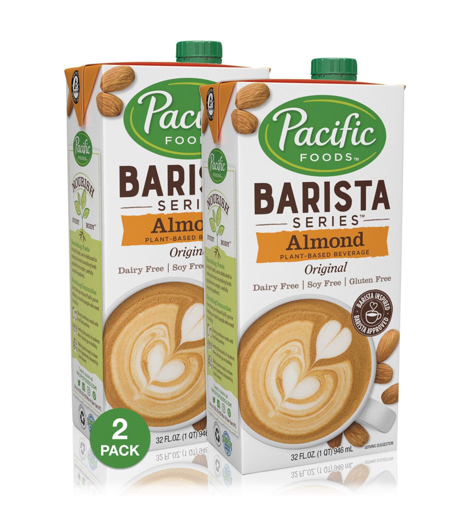 Pacific Foods Barista Series Almond Milk, 32 Ounce (Pack of 2) 32 Fl Oz (Pack of 2)
