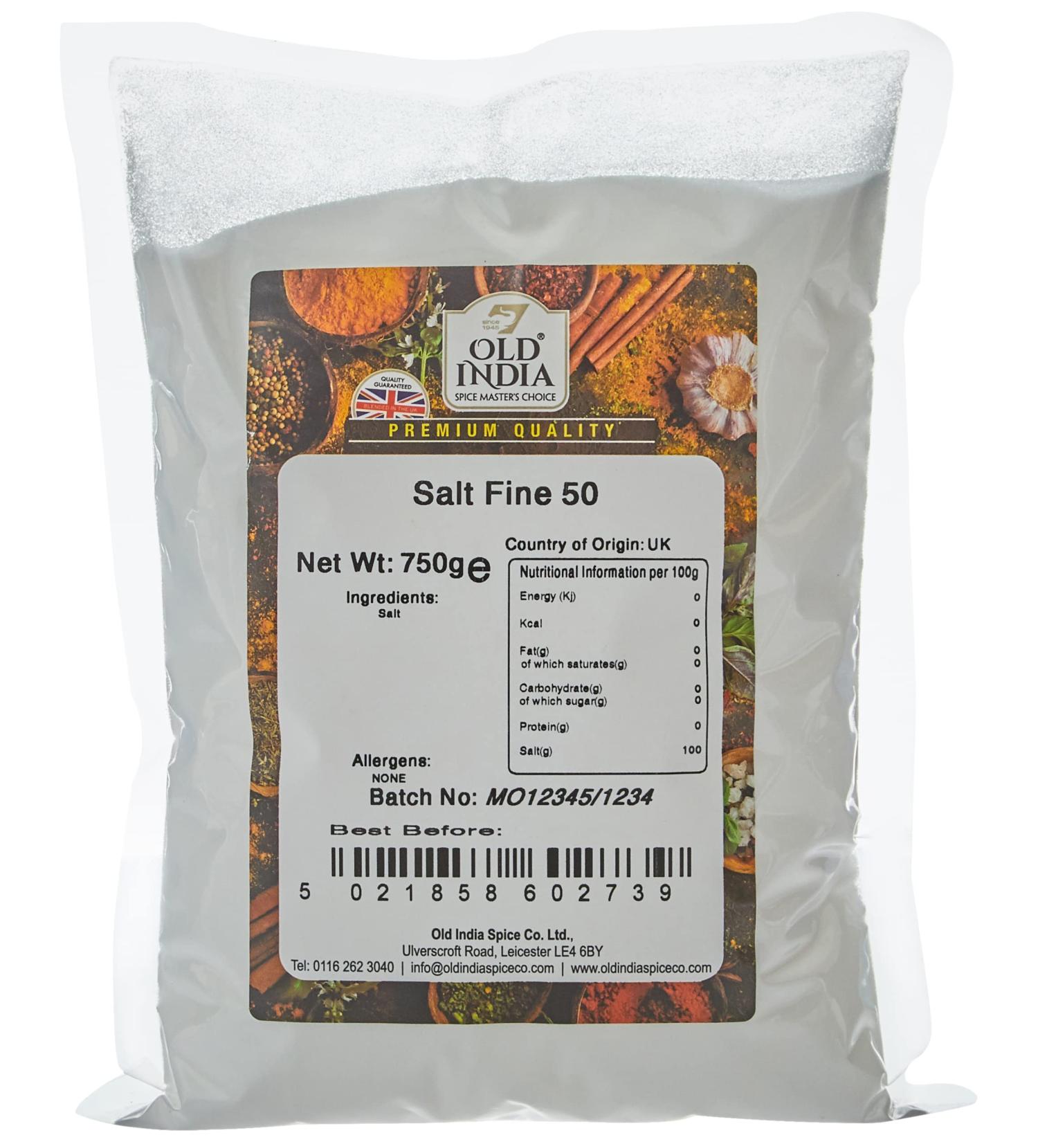 Old India Salt Fine 50 - 750g (1.65 lbs) | Premium Quality Himalayan Salt - Buy Online on SooperMarket.com