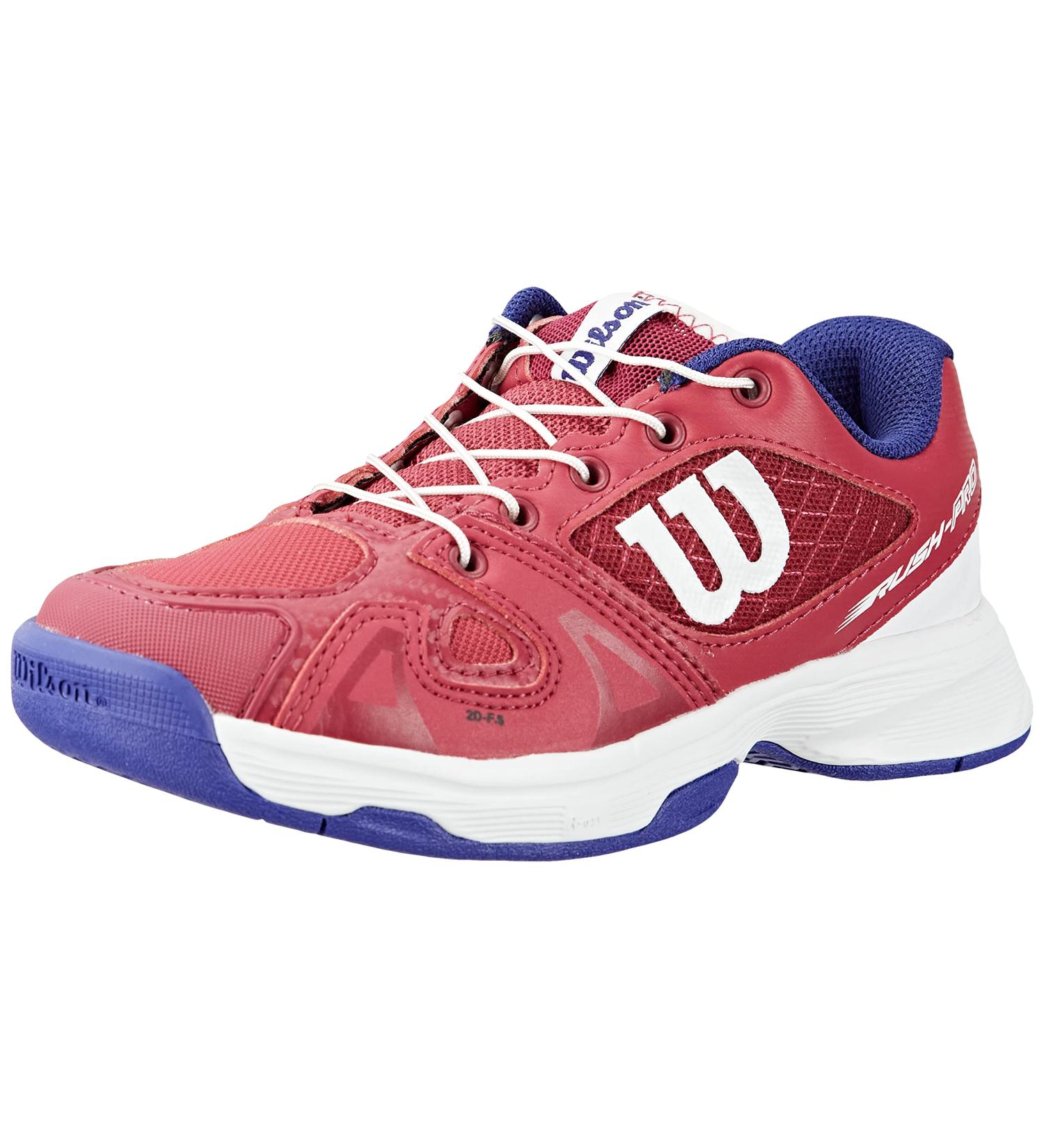 Wilson Girls Tennis Shoes - RUSH PRO JR QL Pink/White/Blue - Size 34 2/3 - All Surfaces - Ideal for All Player Types - WRS327900E025 - Buy Online on SooperMarket.com