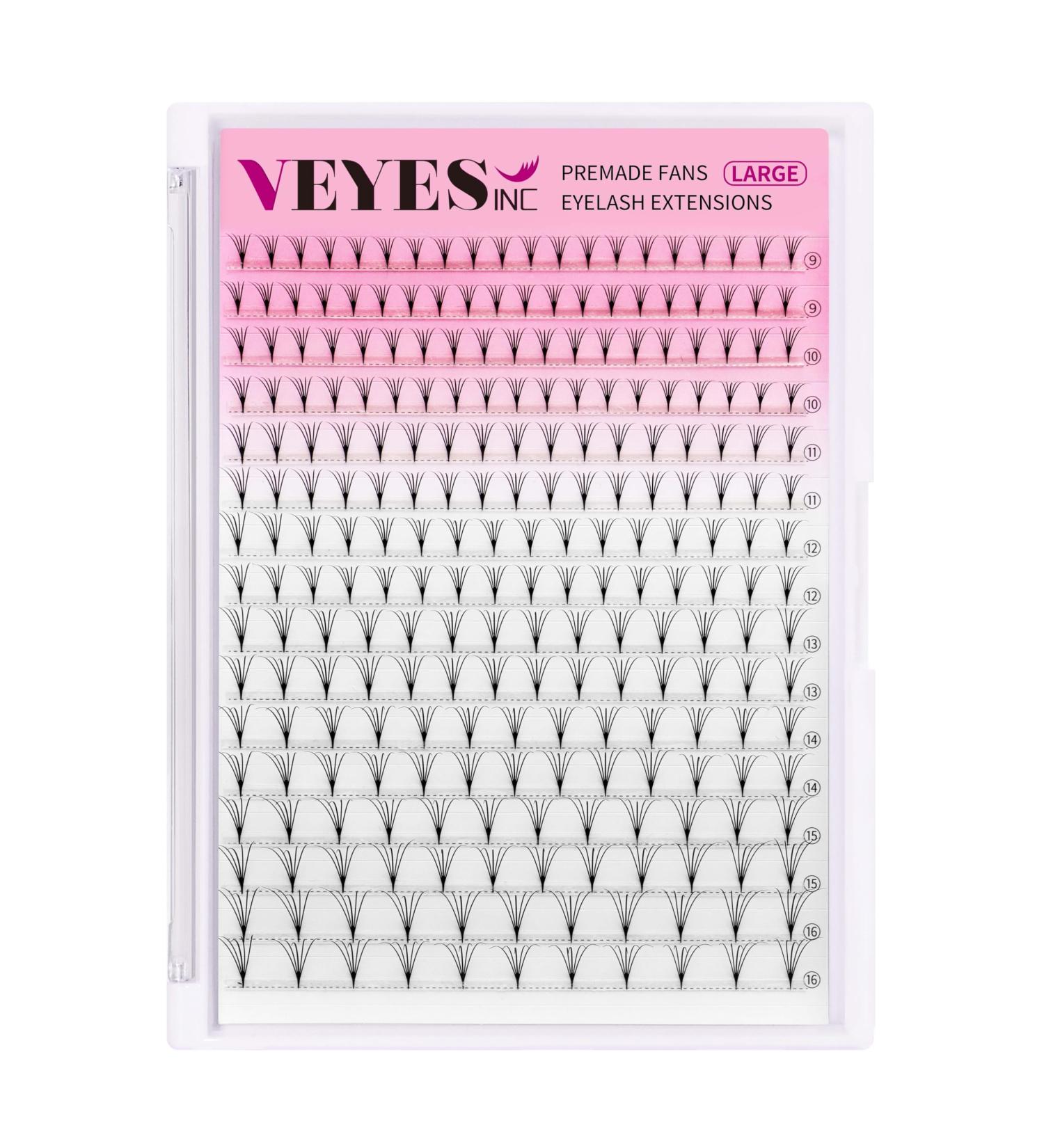 VEYES INC 5D Ellipse Flat Eyelash Extensions - Premade Fans 0.15 D Curl Mixed Length Tray (9-16mm) | Professional Salon Use - Buy Online on SooperMarket.com