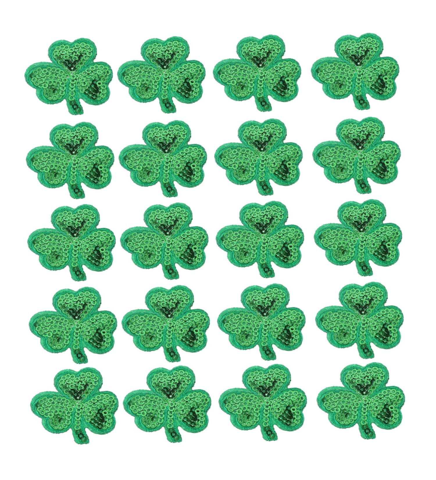STOBOK 1 Set 20 Pcs Patch St Patricks Day Patches Leaf Embroidered Hot Melt Adhesive Film Clothing - Buy Online on SooperMarket.com