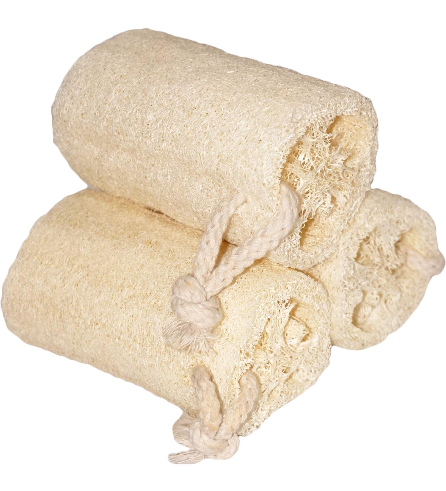 3 Pcs 100% Natural 5 inch Loofah Bath Sponge Scrubber Set Organic Exfoliating Spa Shower Loofah Body Scrubbers for Smoother, Radiant Skin - Buy Online on SooperMarket.com
