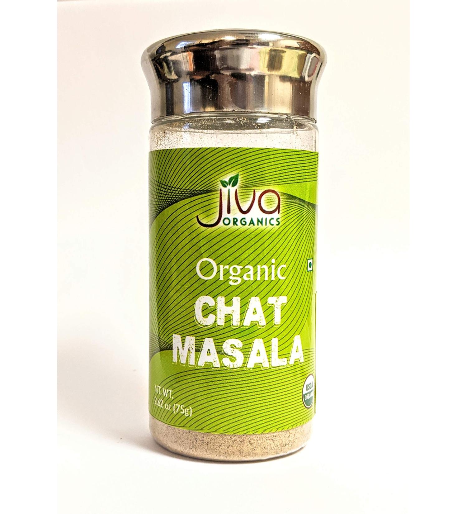 Jiva Organics Organic Chat Masala Spice Blend 2.6oz (75g) - Indian Seasoning Mix - Natural, Vegan, Non-GMO - Buy Online on SooperMarket.com