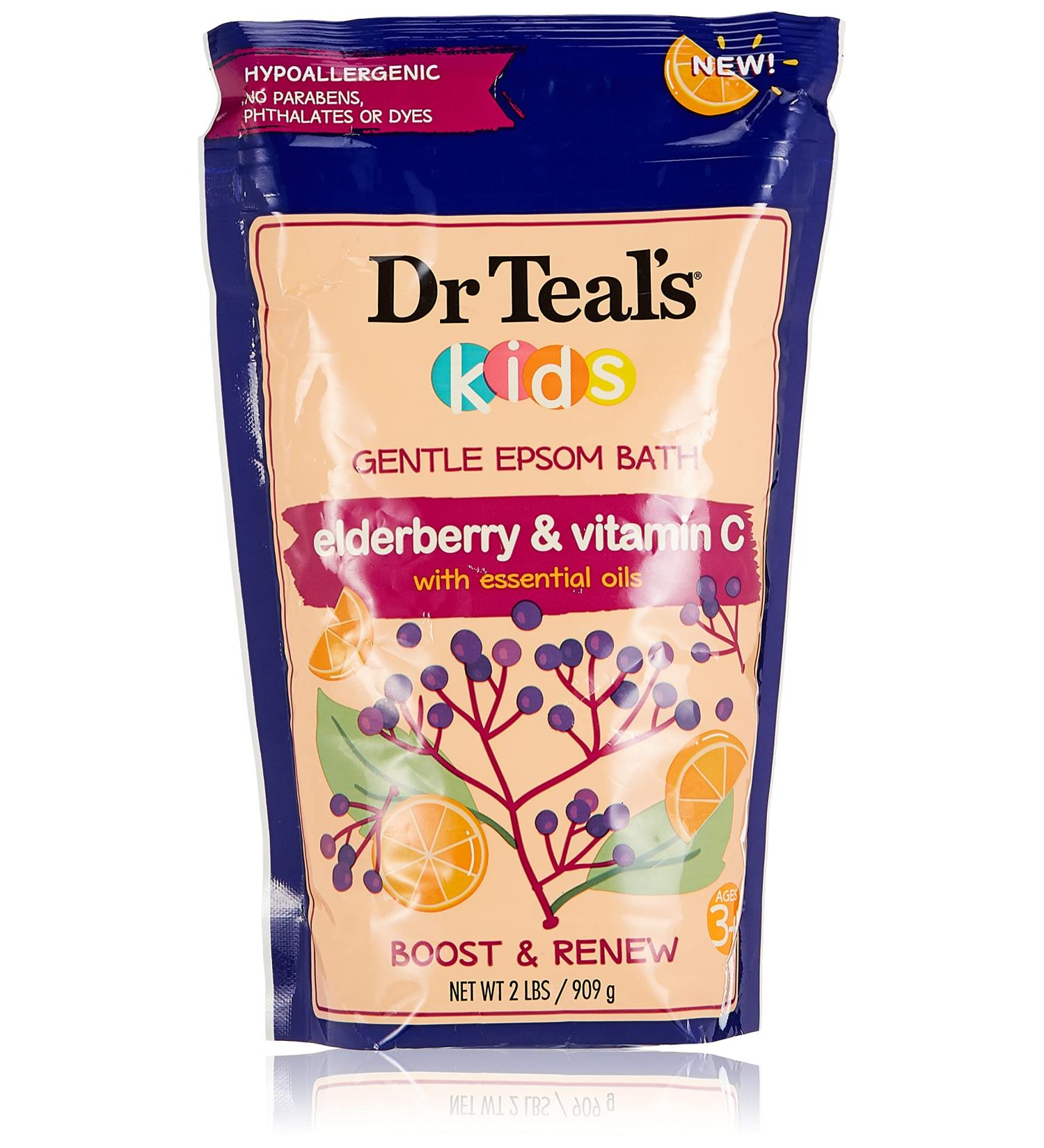 Dr Teal's Kids Elderberry Epsom Salt Soak with Vitamin E & Essential Oils - 2 lbs - Buy Online on SooperMarket.com