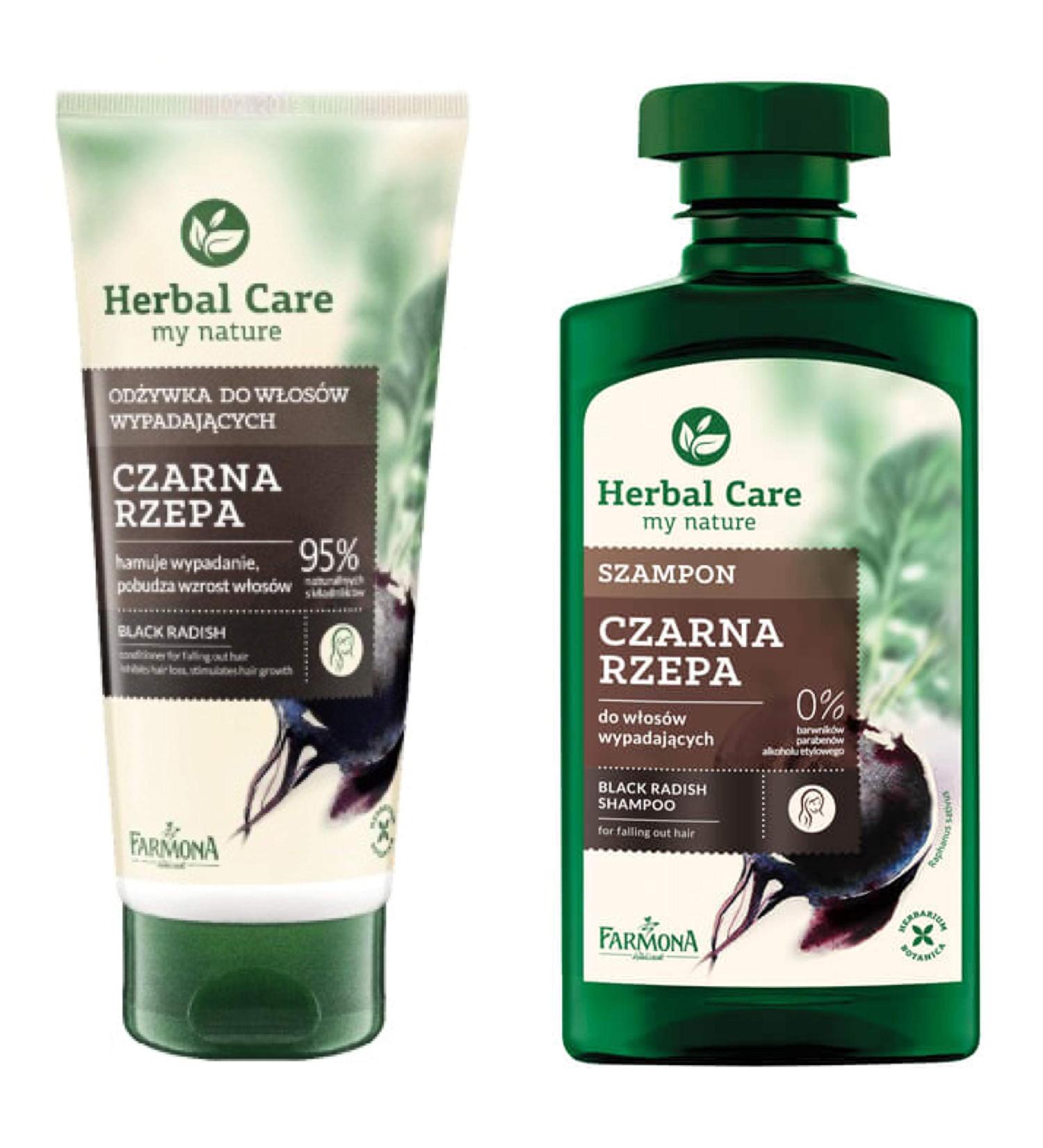 Herbal Care BLACK RADISH Shampoo & Conditioner Set - Anti-Hair Loss Treatment from Poland | 330ml & 200ml - Buy Online on SooperMarket.com