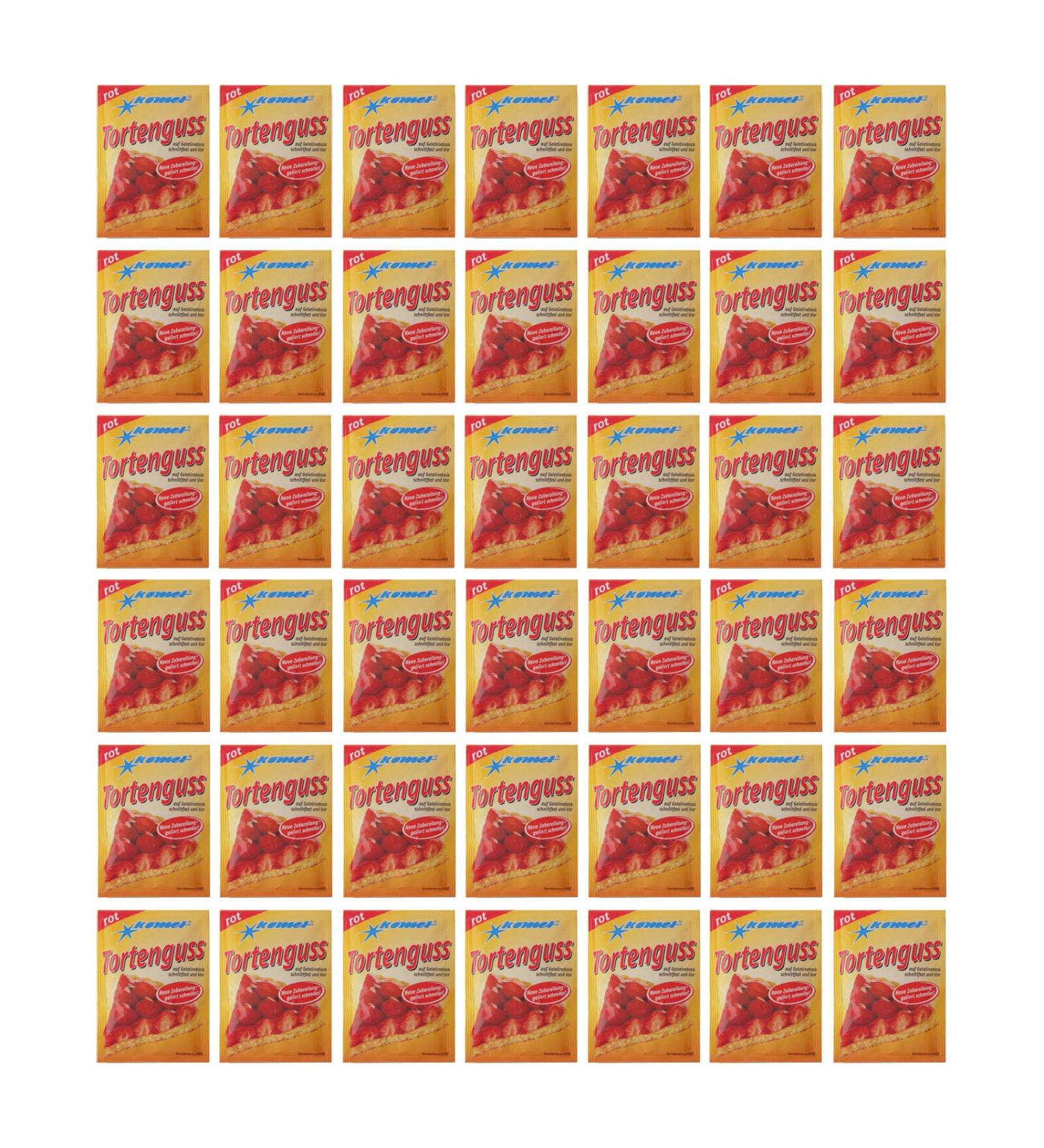 Buy Pack of 42 Komet Red Cake Glaze (42 x 15g) - Ideal for Gelatin & Fruit Juice | International Shipping Available - Buy Online on SooperMarket.com