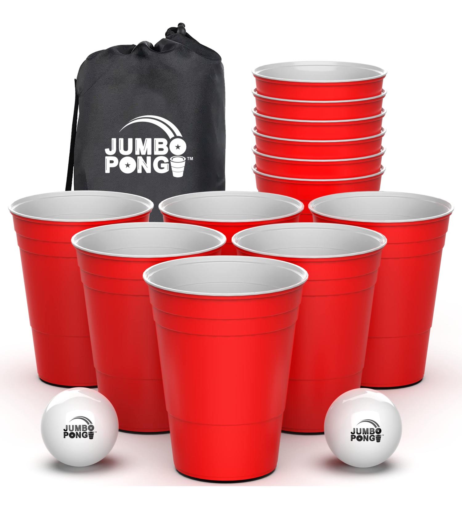 Giant Yard Pong Game - Jumbo Size for Outdoor Fun - Durable Cups, Ball & Pump - Perfect for Lawn, Backyard, Camping, Tailgating - Buy Online on SooperMarket.com