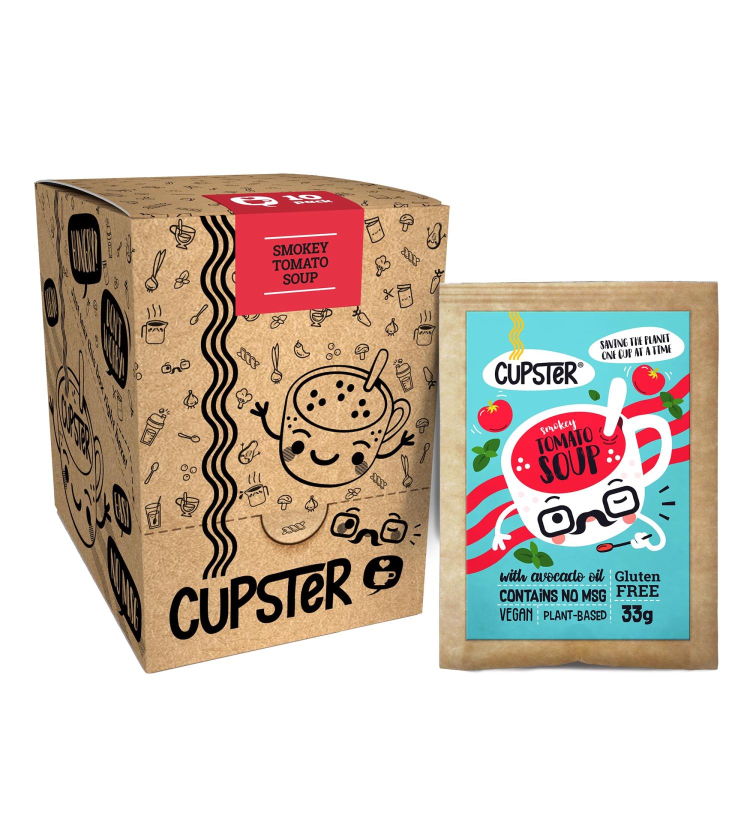 Mill & Folks Cupster Instant Smokey Tomato Soup 10pack (10x33g) | Vegan & Gluten-free - Buy Online on SooperMarket.com