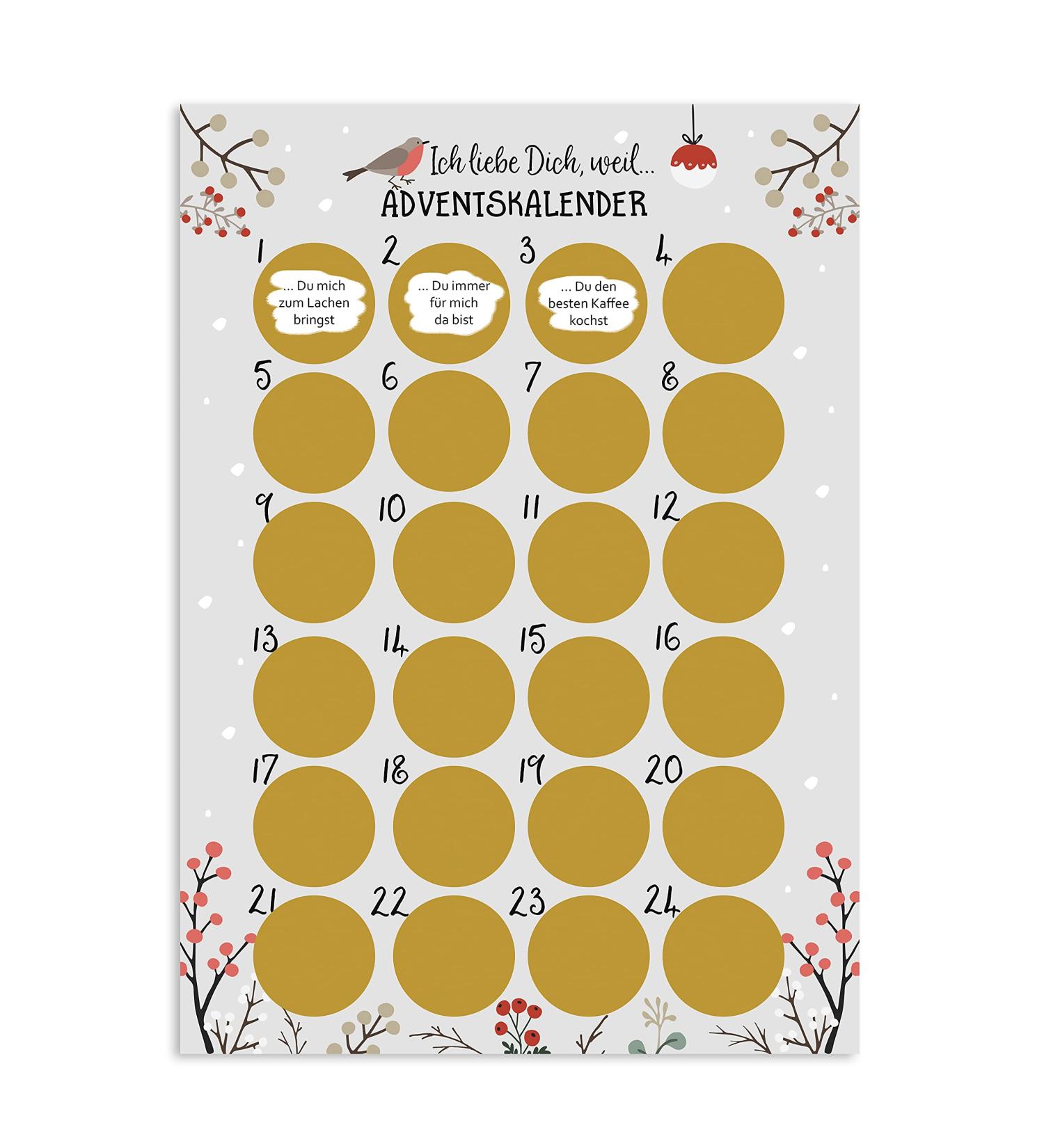 Nastami Advent Calendar - Scratch Off A3 Christmas Calendar | I Love You GRAY - International Shipping Available - Buy Online on SooperMarket.com