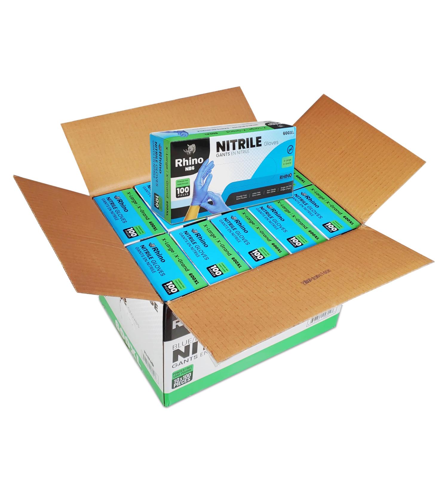 Rhino Blue Nitrile Disposable Gloves (1000 Count) Latex-Free Powder-Free Non-Sterile Cleaning Safety Work Gloves Large - Buy Online on SooperMarket.com