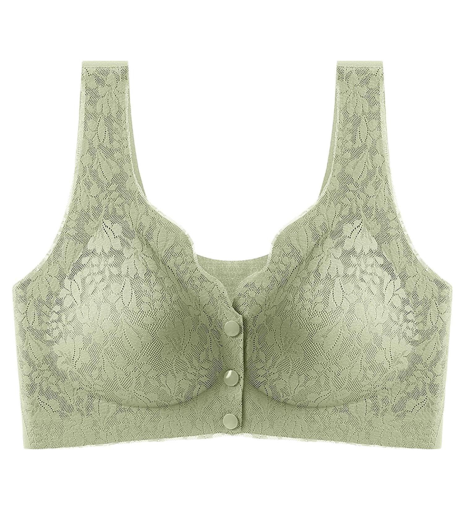 LoRier Comfortable Snap Lace Bras - Everyday Wireless Cotton Comfort Bras for Women & Girls | Full Coverage L Green - Buy Online on SooperMarket.com