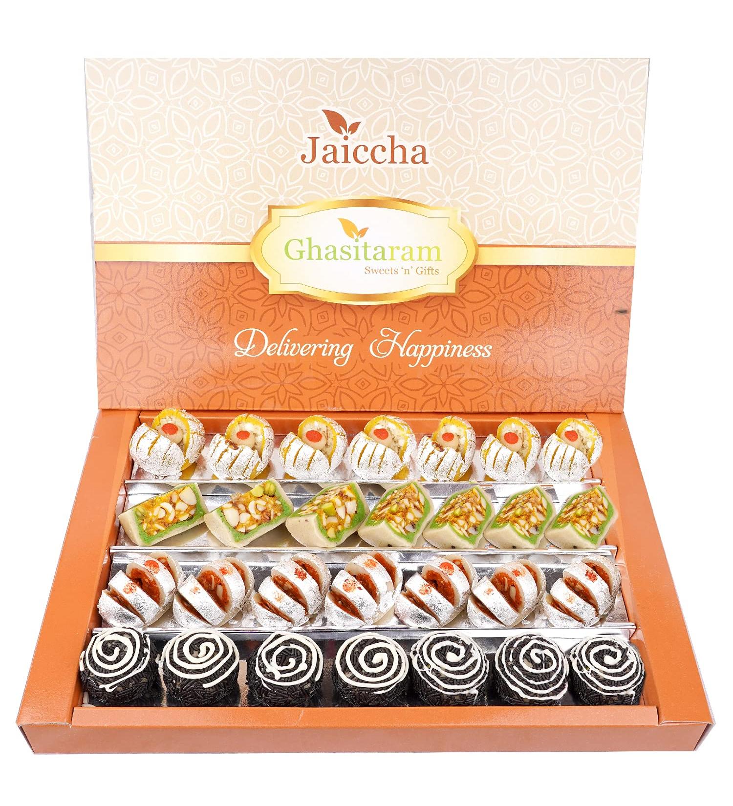 Jaiccha Ghasitaram Sweets-Dryfruit Fancy Sweets 800 GMS |Gift for Diwali Holi Rakhi Valentine Christmas Birthday Anniversary Her Him| - Buy Online on SooperMarket.com