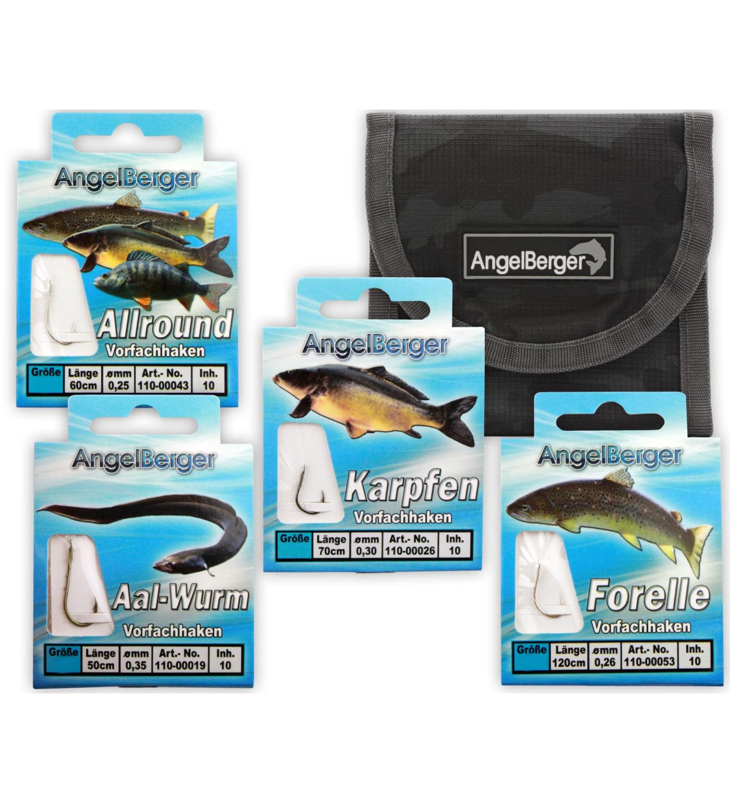Angel-Berger Leader Hook Assortment | Premium Fishing Hooks for Eel Trout Carp & Zander | All-Round Feeder Bag - Buy Online on SooperMarket.com