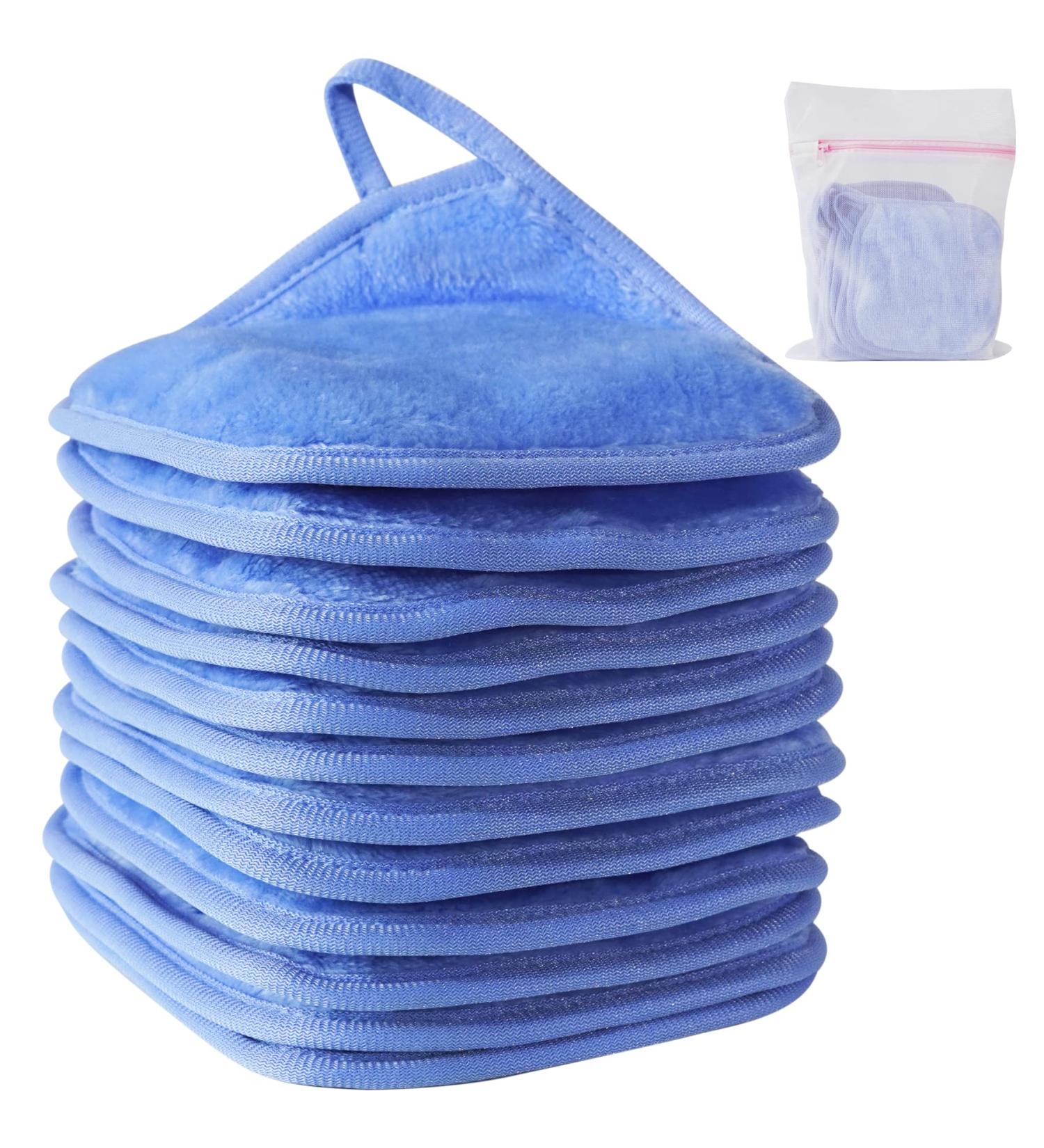 KODAMO Reusable Makeup Remover Cloth 6 x 6 in 12 Pack - Eco-friendly Microfiber Towel for All Skin Types - Washable Facial Cleansing Cloth with Laundry Bag (Blue) - Buy Online on SooperMarket.com