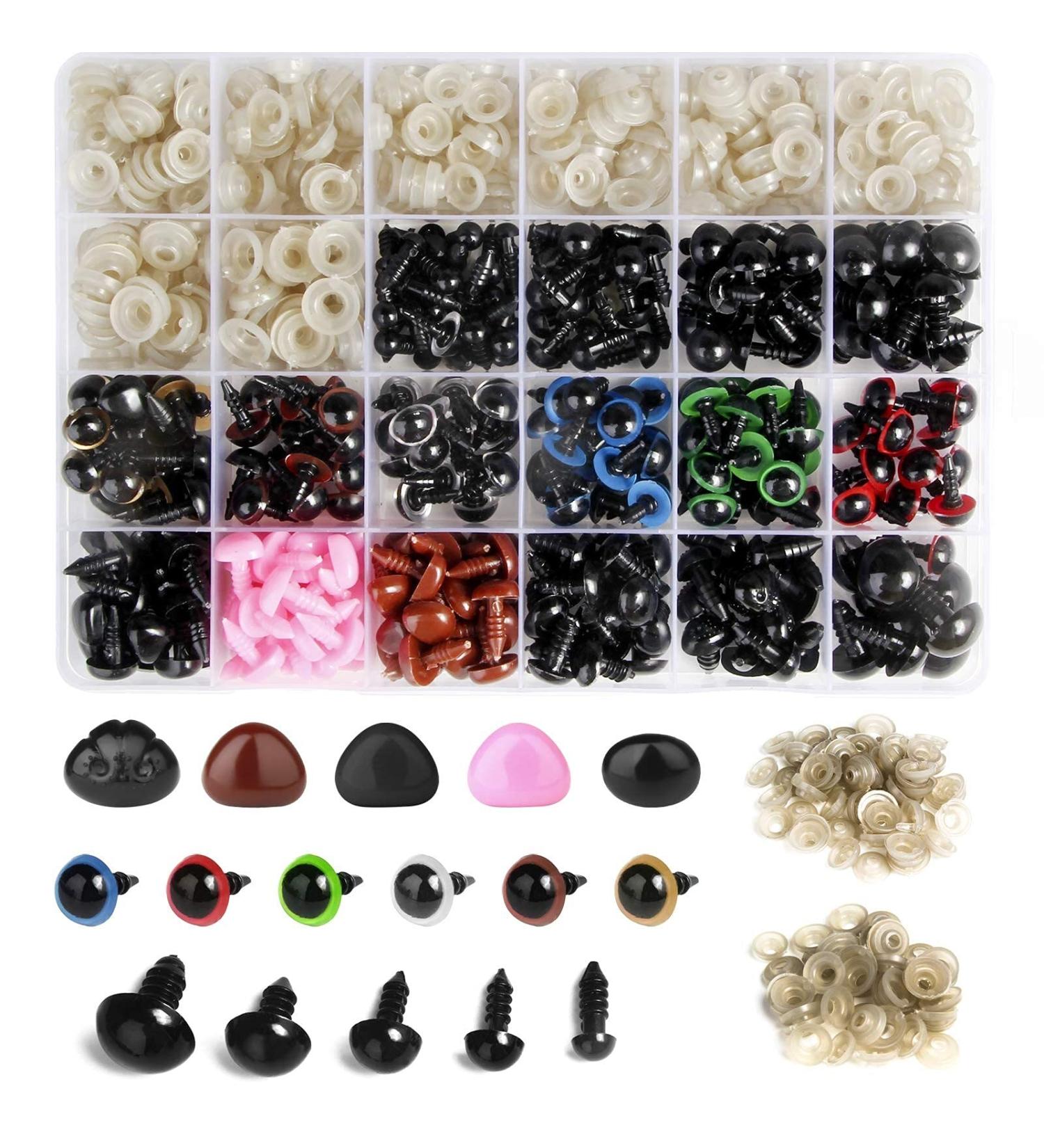 600PCS Colorful Plastic Safety Eyes & Noses for Amigurumi Craft Dolls & Toys - Buy Online on SooperMarket.com