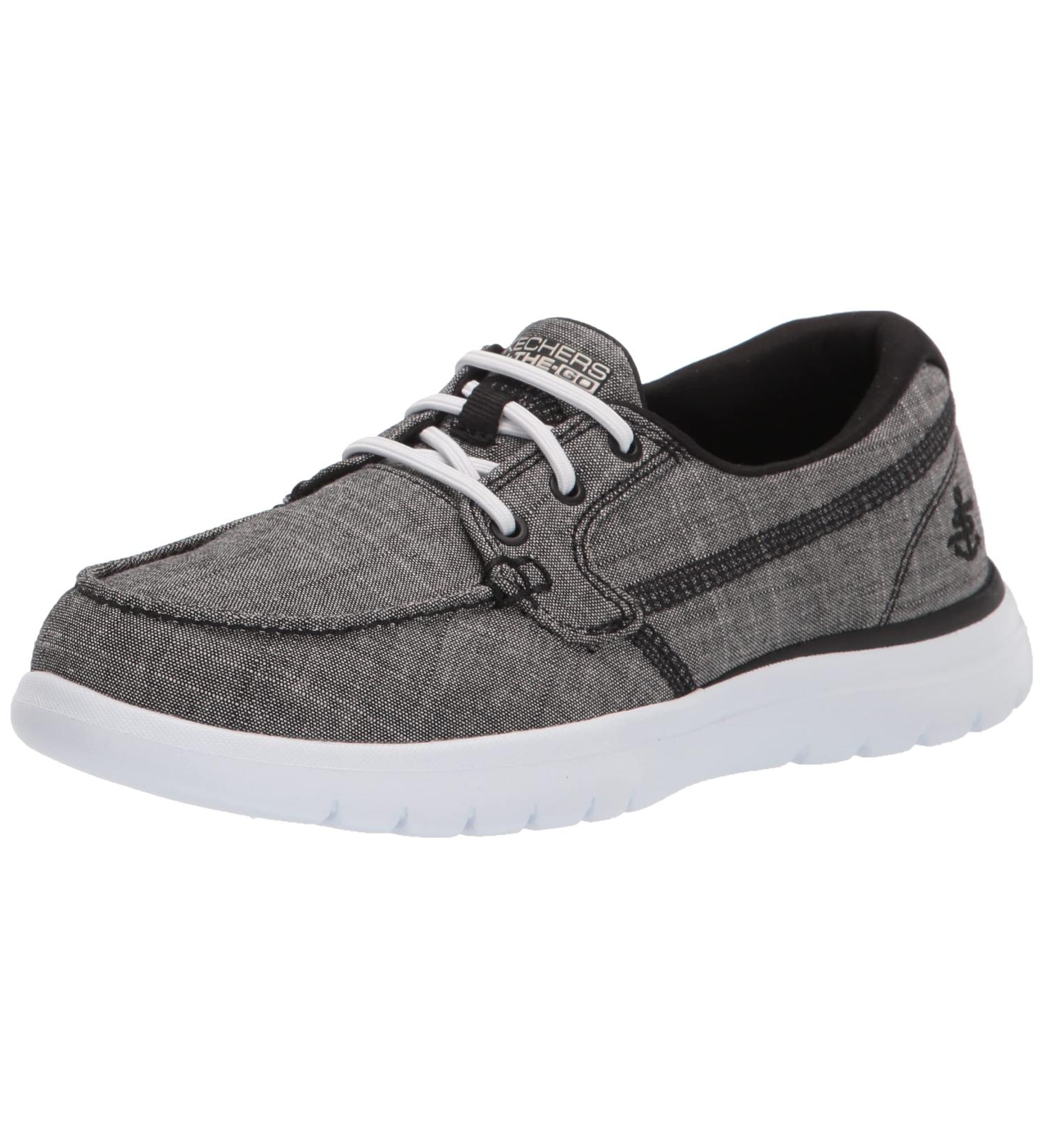 Skechers Women's Arch Fit Uplift Slip-On Boat Shoe Comfortable & Stylish 39 EU Black/White for International Shipping - Buy Online on SooperMarket.com