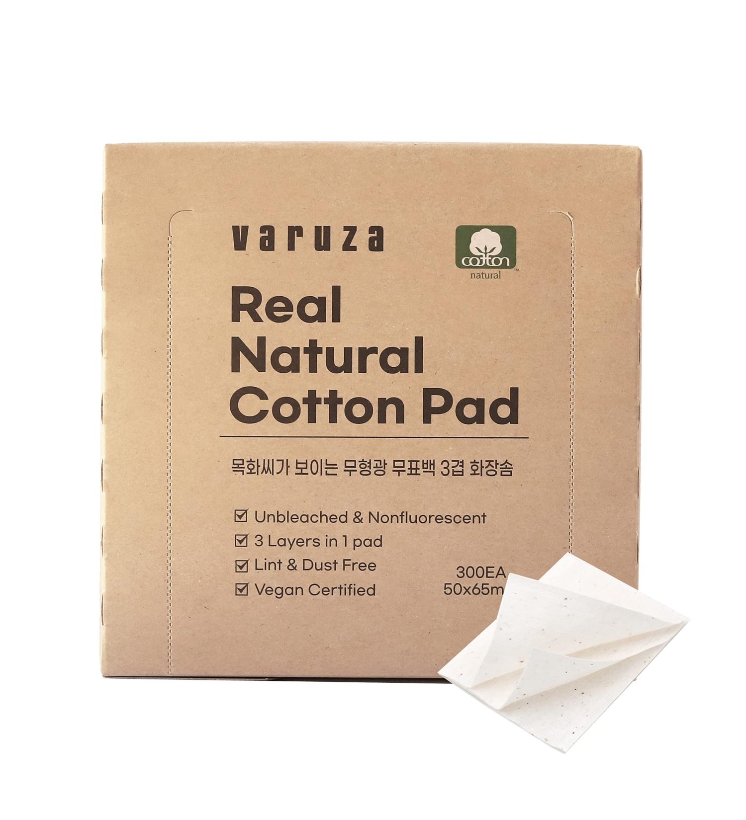 Varuza Premium Unbleached 100% Cotton Pads for Face Toner - Lint Free Triple Layers for Toner, Mask, Nail & Makeup Removal - 300 Count Pack - 1.96 x 2.55 In - Buy Online on SooperMarket.com