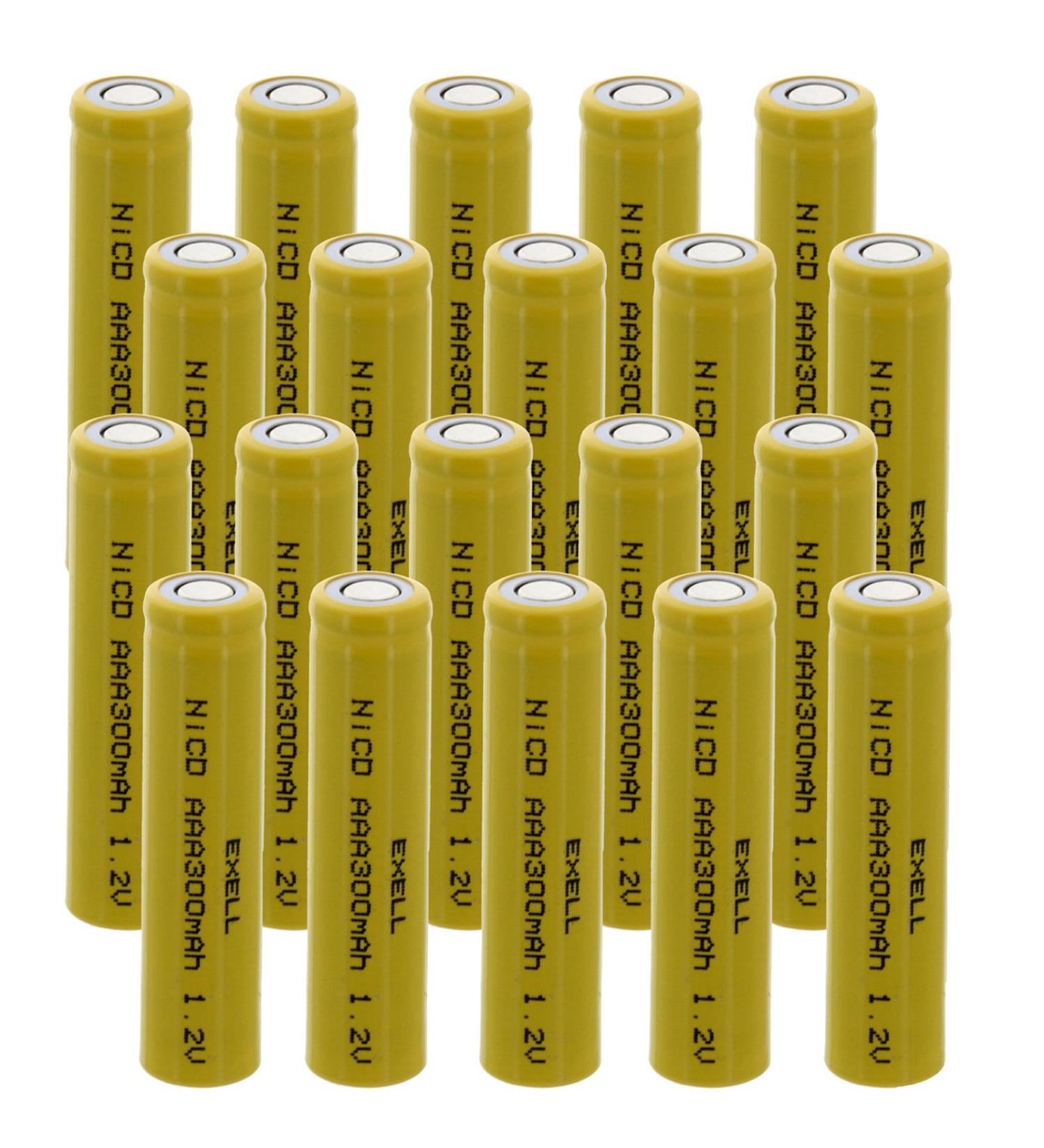 Buy 20x Exell AAA 1.2V 300mAh NiCD Rechargeable Batteries - Ideal for Meters Radios Hybrid Cars Telecoms & RC Devices | International Shipping Available - Buy Online on SooperMarket.com