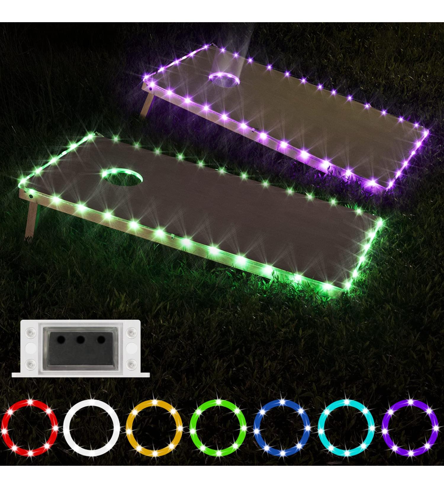 Score Sensing LED Cornhole Lights - 7 Color Change, Set of 2 - Enhance Nighttime Cornhole Game Experience - Buy Online on SooperMarket.com
