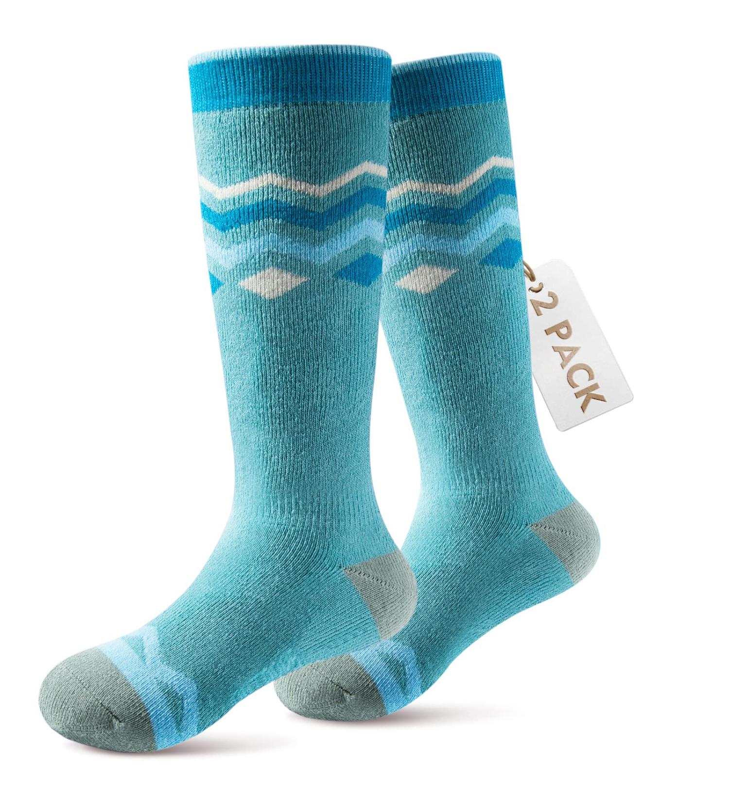Buy Outdoormasters Unisex Ski Socks - Breathable Winter Snowboarding Socks for Girls & Boys | OTC Design & Anti-Slip Cuffs | Woodland Green (30-36) - Buy Online on SooperMarket.com