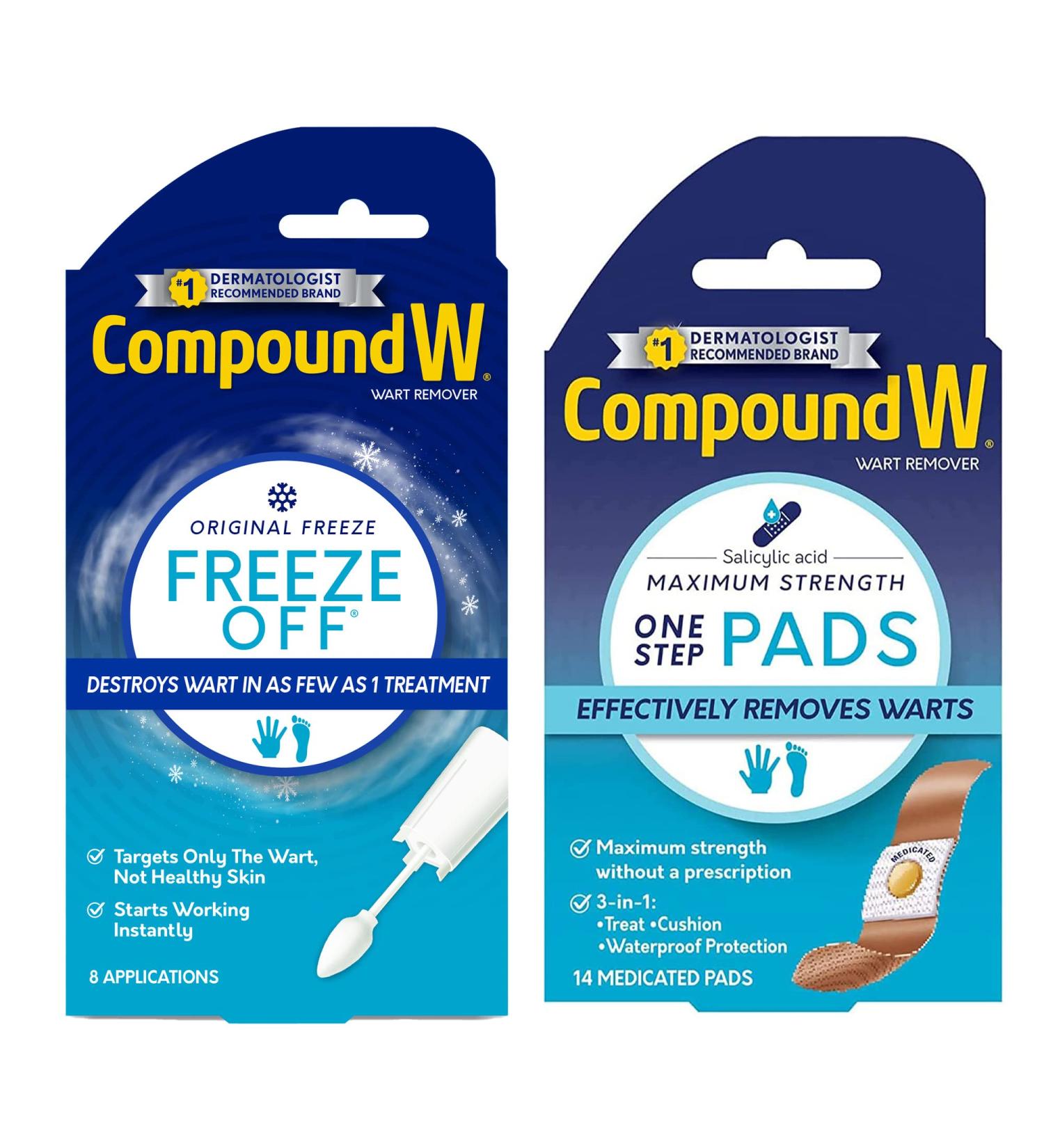 Compound W Freeze Off Wart Remover - 8 Applications & 14 One Step Pads - Buy Online on SooperMarket.com
