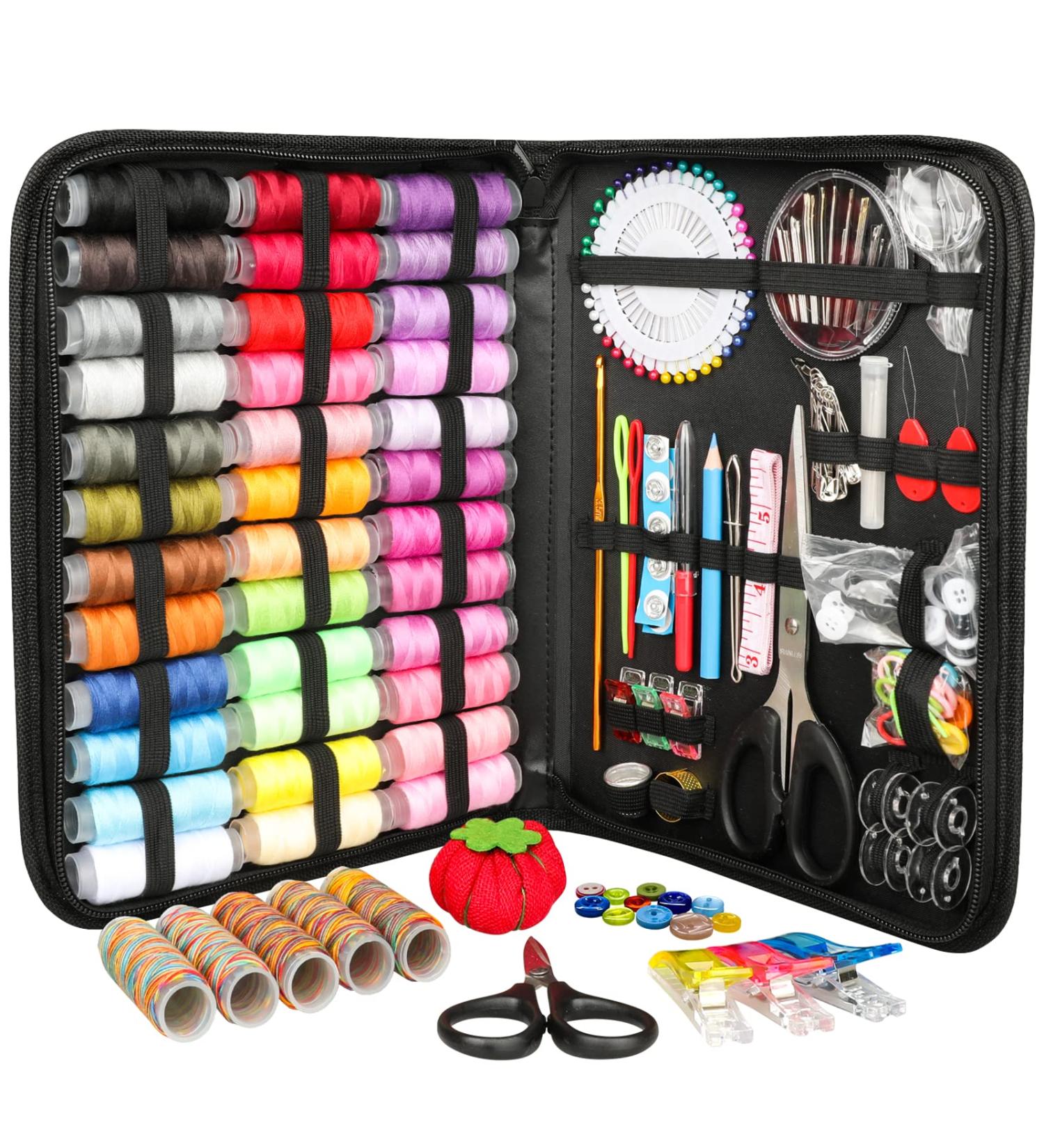 GOANDO Sewing Kit for Adults - 206 Pcs Portable Oxford Fabric Case with 41 XL Spools of Thread - Beginner's Basic Sewing Repair Kit for Travel & Emergencies - Buy Online on SooperMarket.com