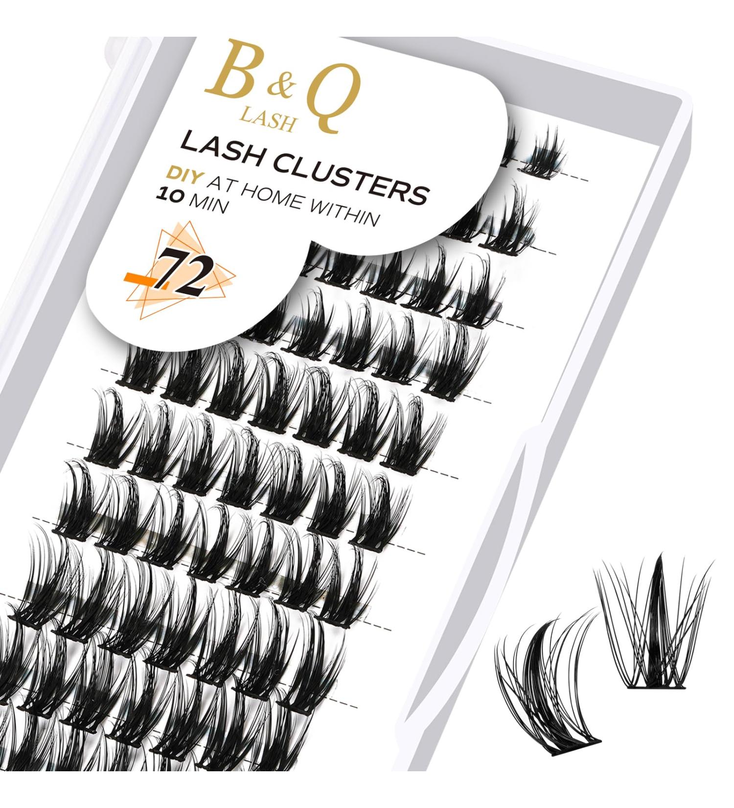 D-16mm B08 Cluster Lashes | DIY Volume Eyelash Clusters | Soft Wispy Individual Lashes | 72 Clusters | D Curl | DIY at Home - Buy Online on SooperMarket.com