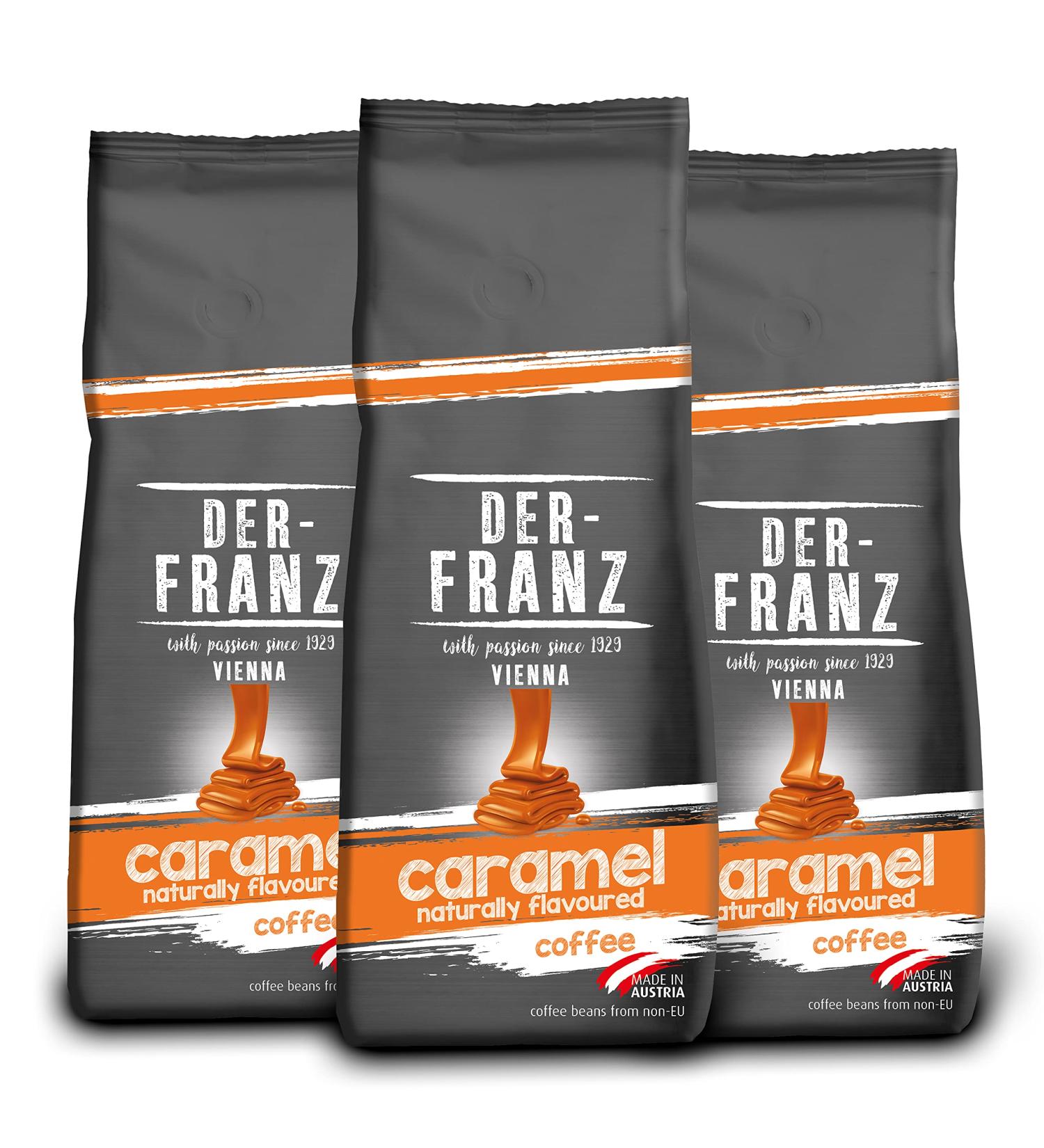 Der-Franz Caramel Coffee Blend - 3 x 500g Arabica and Robusta Beans - Buy Online on SooperMarket.com